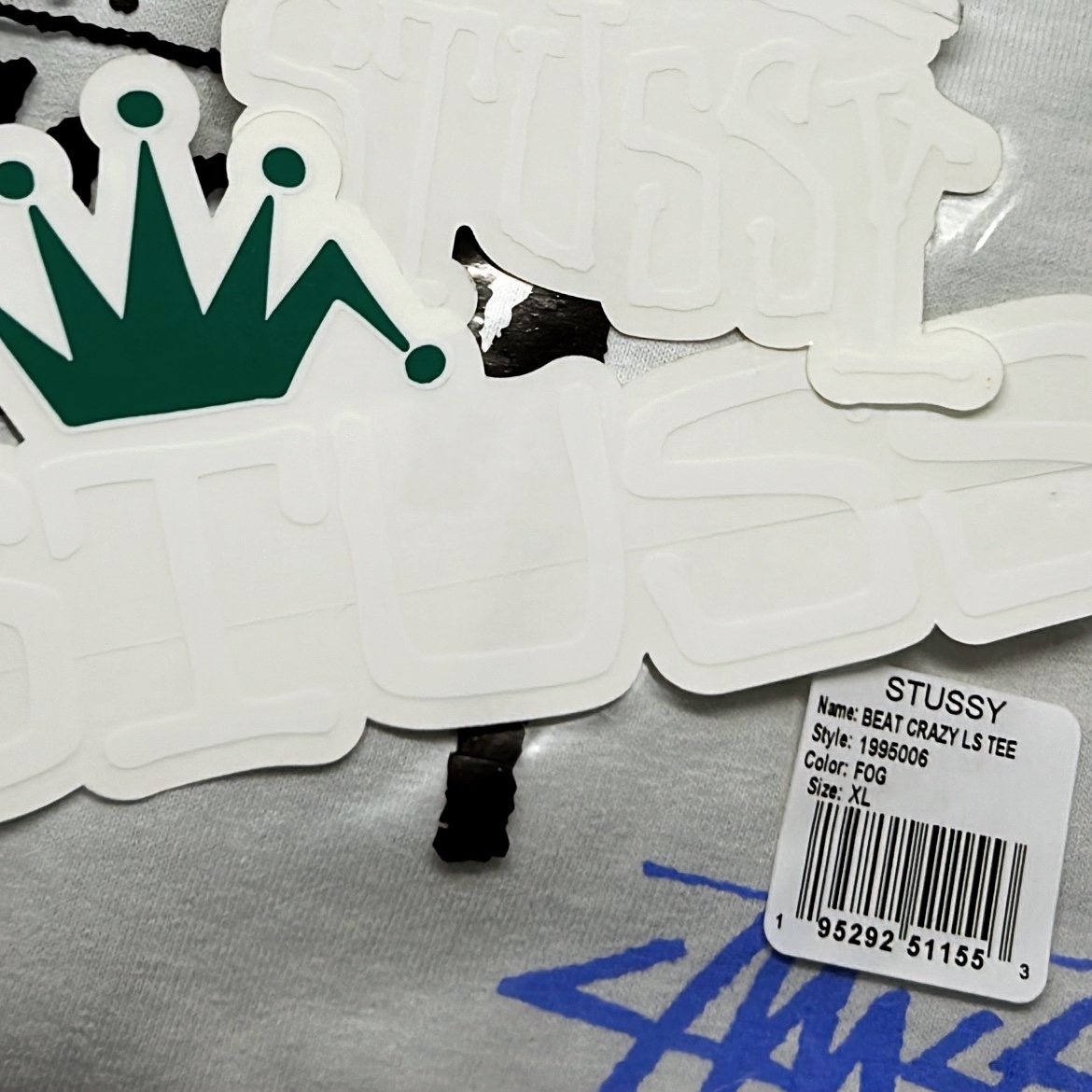 Stussy Beat Crazy LS T-Shirt Fog 착용 스타일