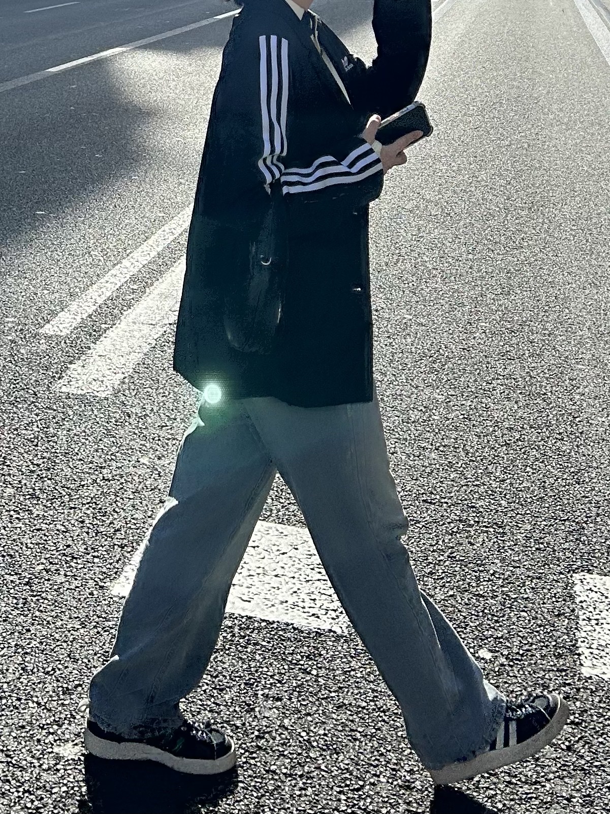 (W) Adidas Classics 3-Stripes Blazer - KR Sizing, Adidas x Song for the Mute Campus 80s Core Black Cream White 착용 스타일 - 1