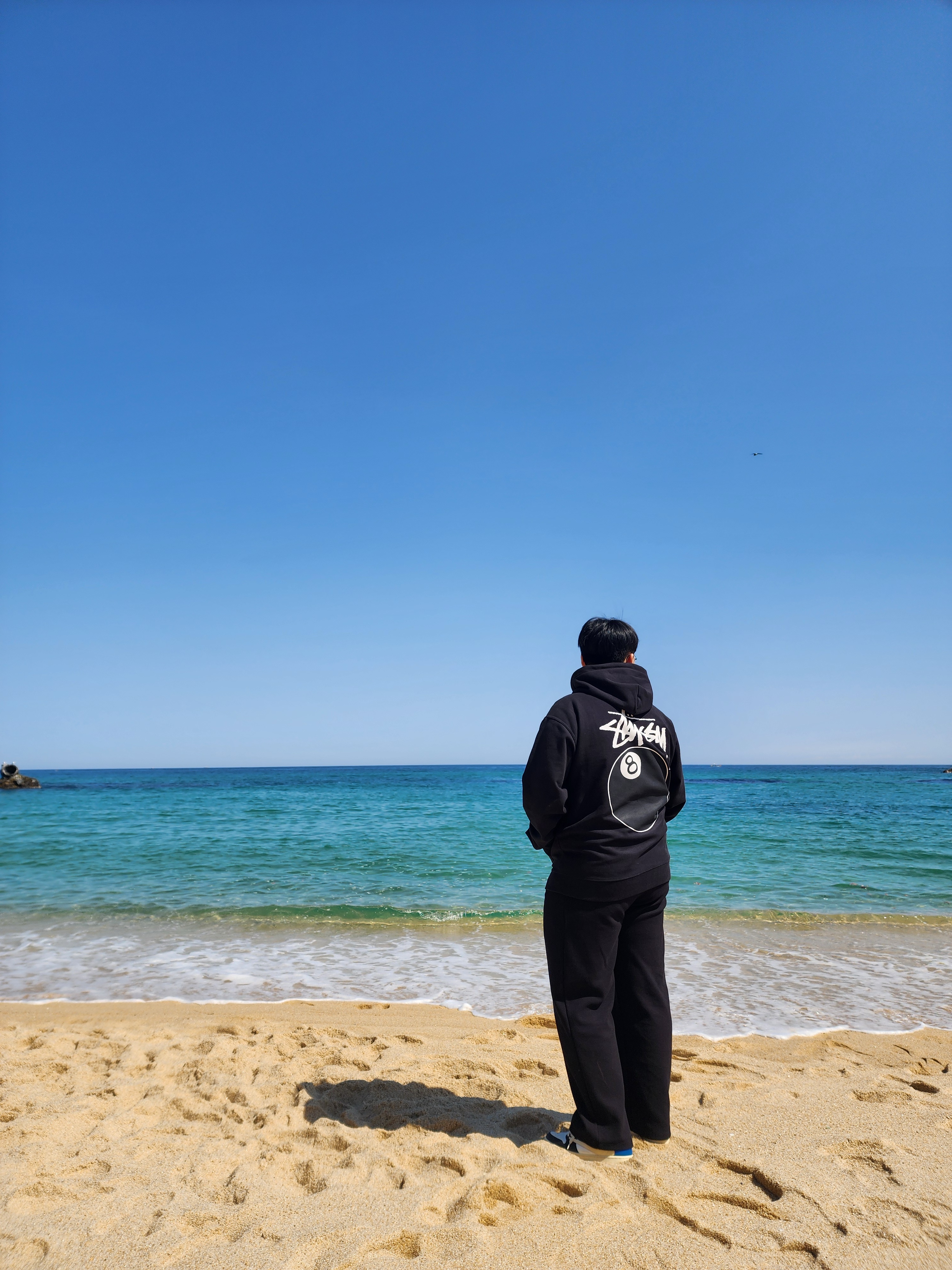 Jordan 1 x Travis Scott x Fragment Retro Low OG SP Military Blue, Stussy 8 Ball Zip Hoodie Black - 22FW 착용 스타일