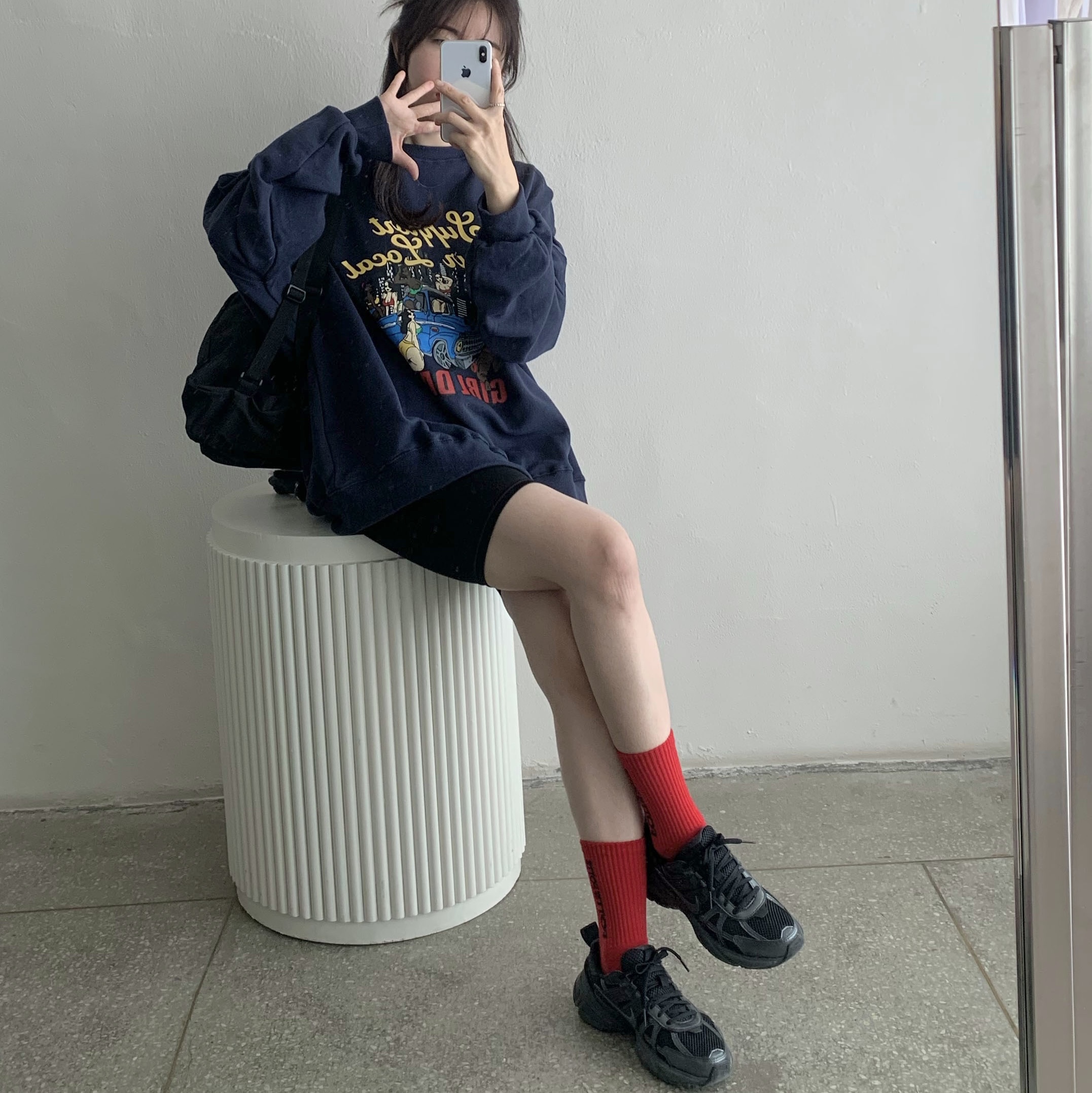 Nike V2K Run Black Anthracite, Jansport Half Pint Mini Backpack Black 착용 스타일 - 2