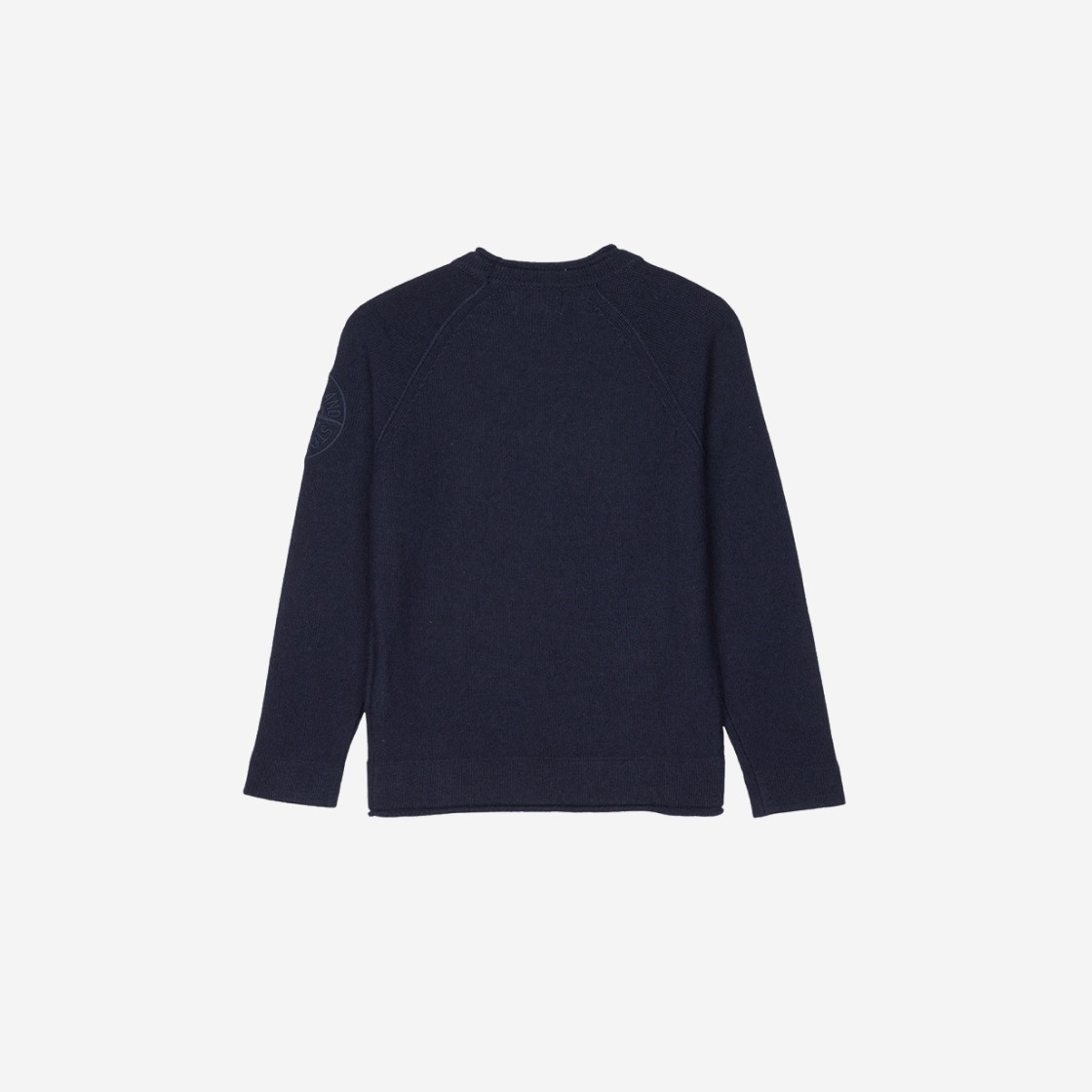 (Kids) Stone Island 507Z1 Reverse Stitch Wool Viscose Nylon Cashmere Blend Crew Neck Knit Navy Blue - 23FW 상세 이미지 2