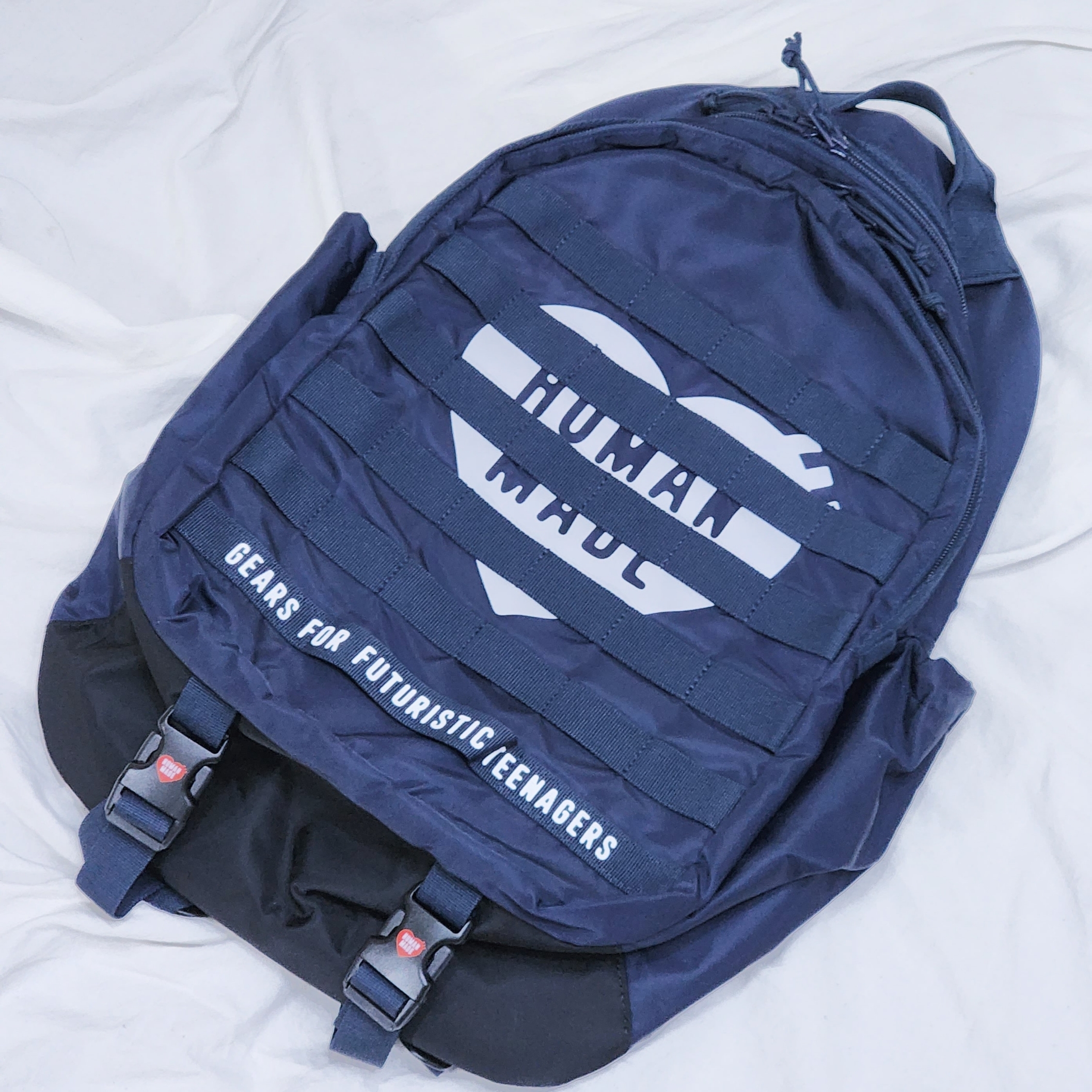 Human Made Military Backpack Navy 착용 스타일