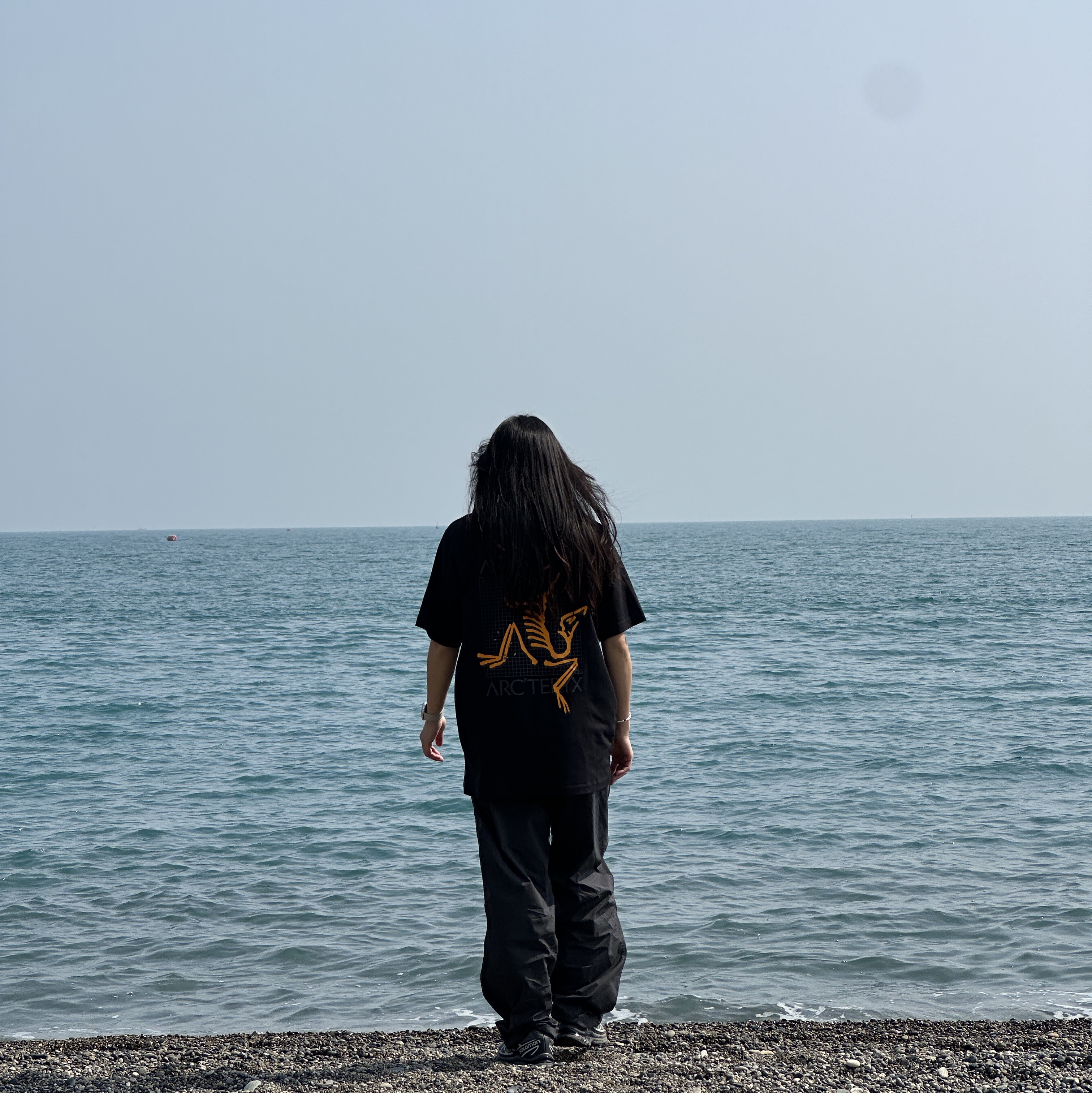 Arc'teryx Arc'Multi Bird Logo SS T-Shirt Black 착용 스타일 - 2