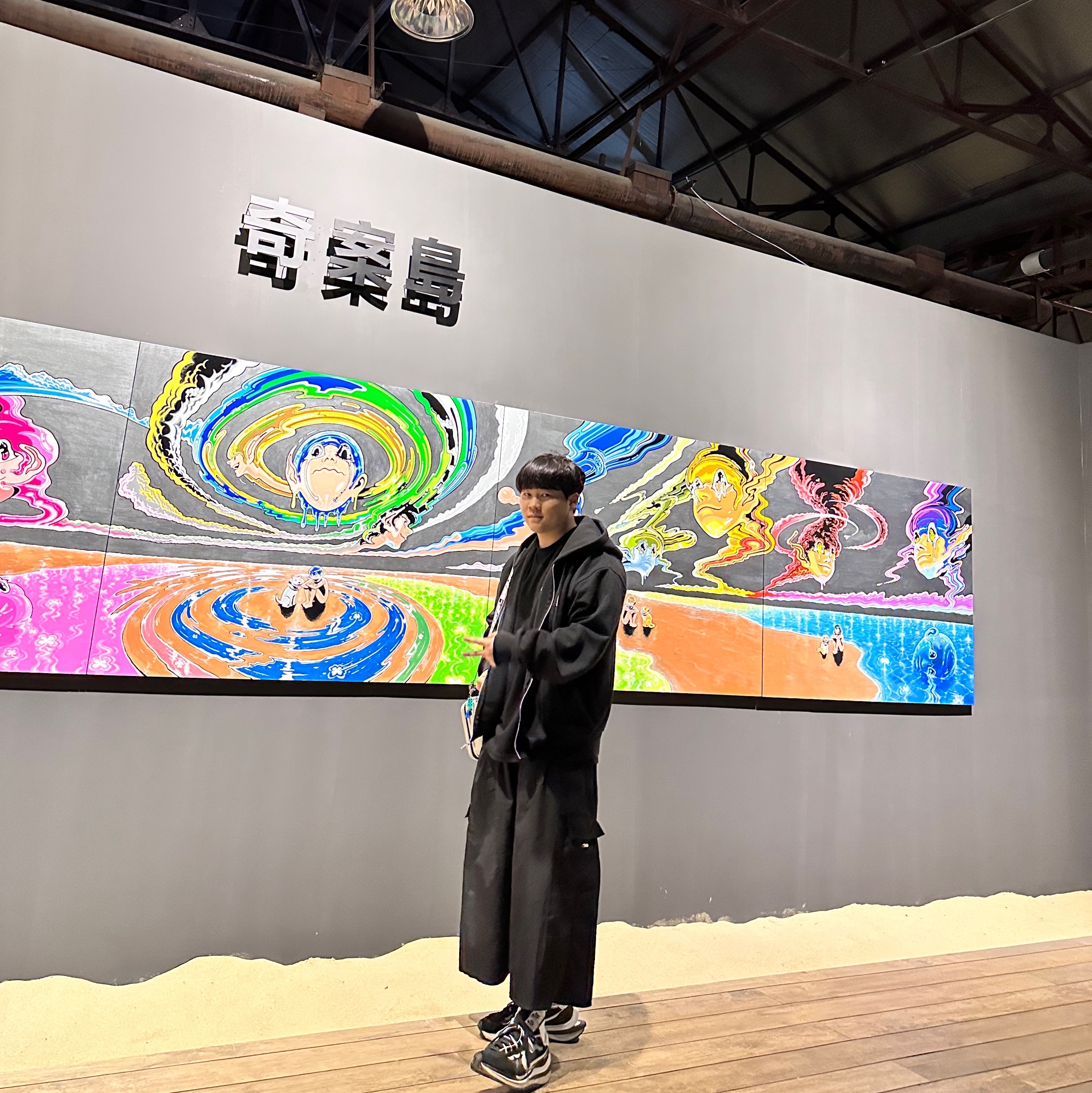 Stussy World Tour Zip Hoodie Black 2023, Nike x Sacai VaporWaffle Black White 착용 스타일 - 2