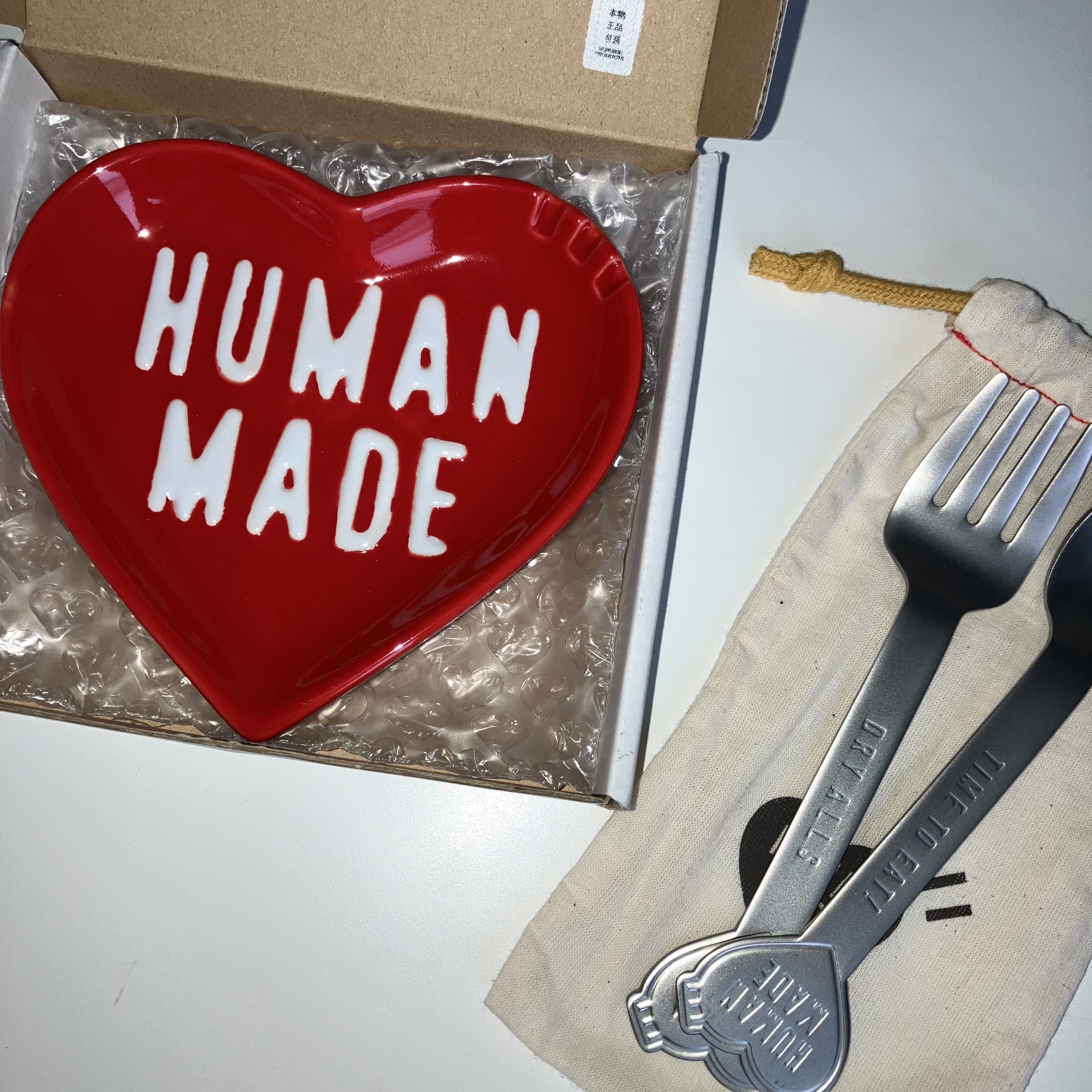 Human Made Heart Spoon & Fork Set Silver 착용 스타일