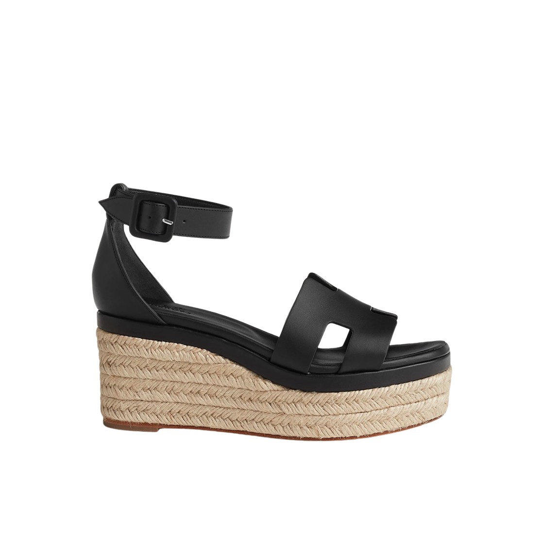 (W) 에르메스 엘다 에스파드리유 카프스킨 & 누아((W) Hermes Elda Espadrille Calfskin & Noir) - 1