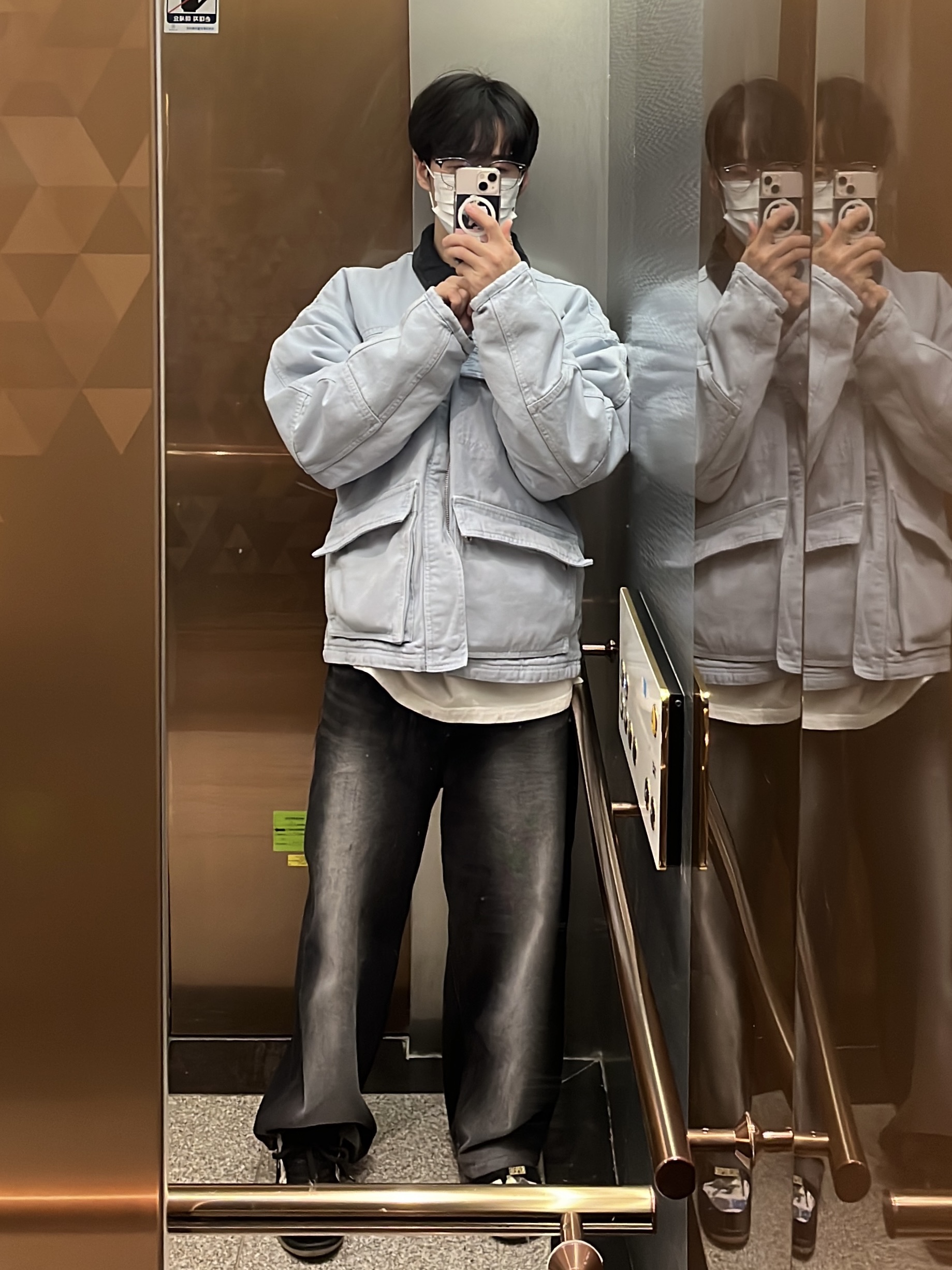 Gentle Monster Alio X GD1 Gray, Stussy Washed Canvas Shop Jacket Light Blue 착용 스타일