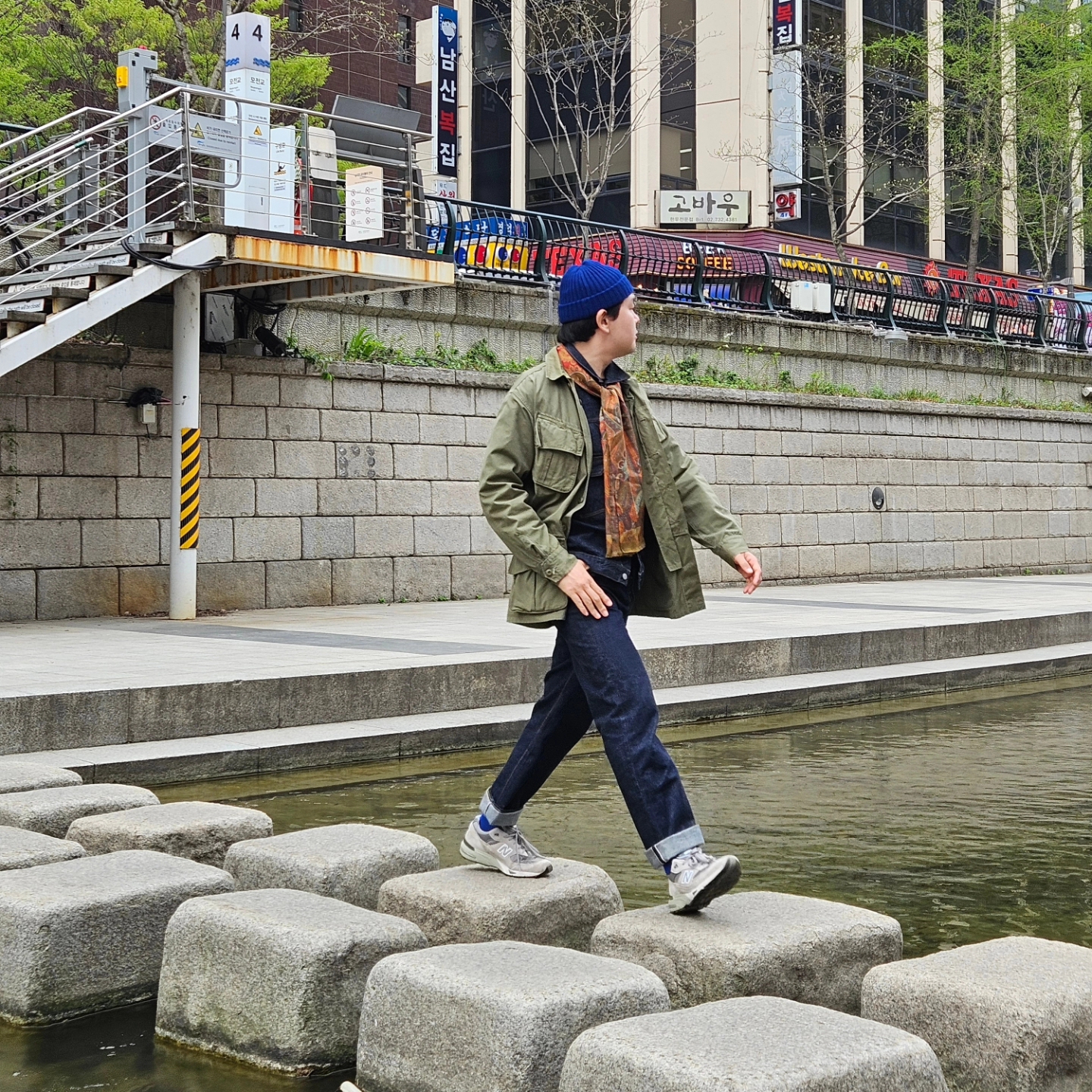 Fullcount 2102W-20 Type 2 Denim Jacket One Wash Indigo Blue - Red Tab, Fullcount 1101W Straight Denim One Wash Indigo Blue 착용 스타일 - 2