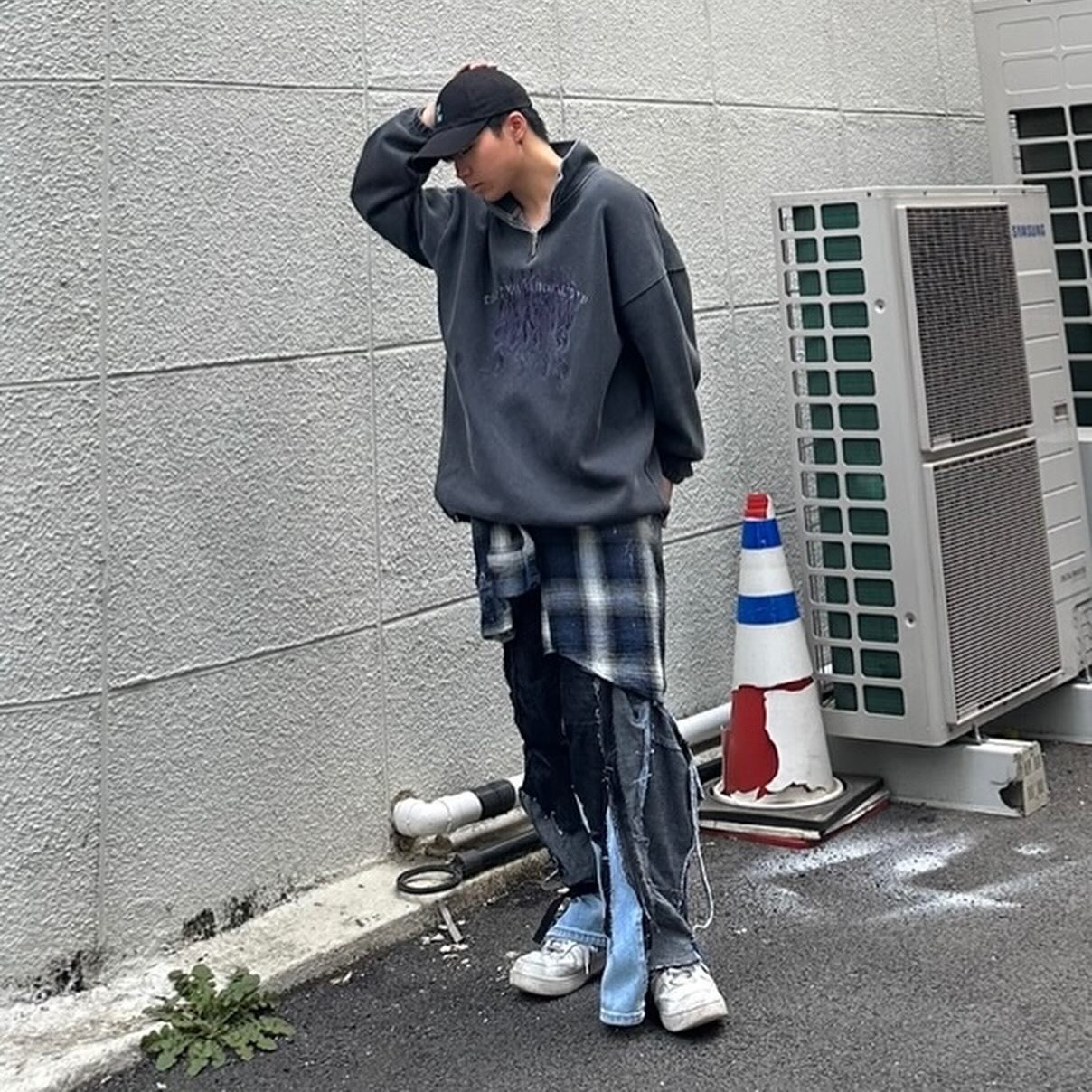Wooyoungmi Mint Logo Ball Cap Black - 22FW, Nike Air Force 1 '07 Low White 착용 스타일 - 1