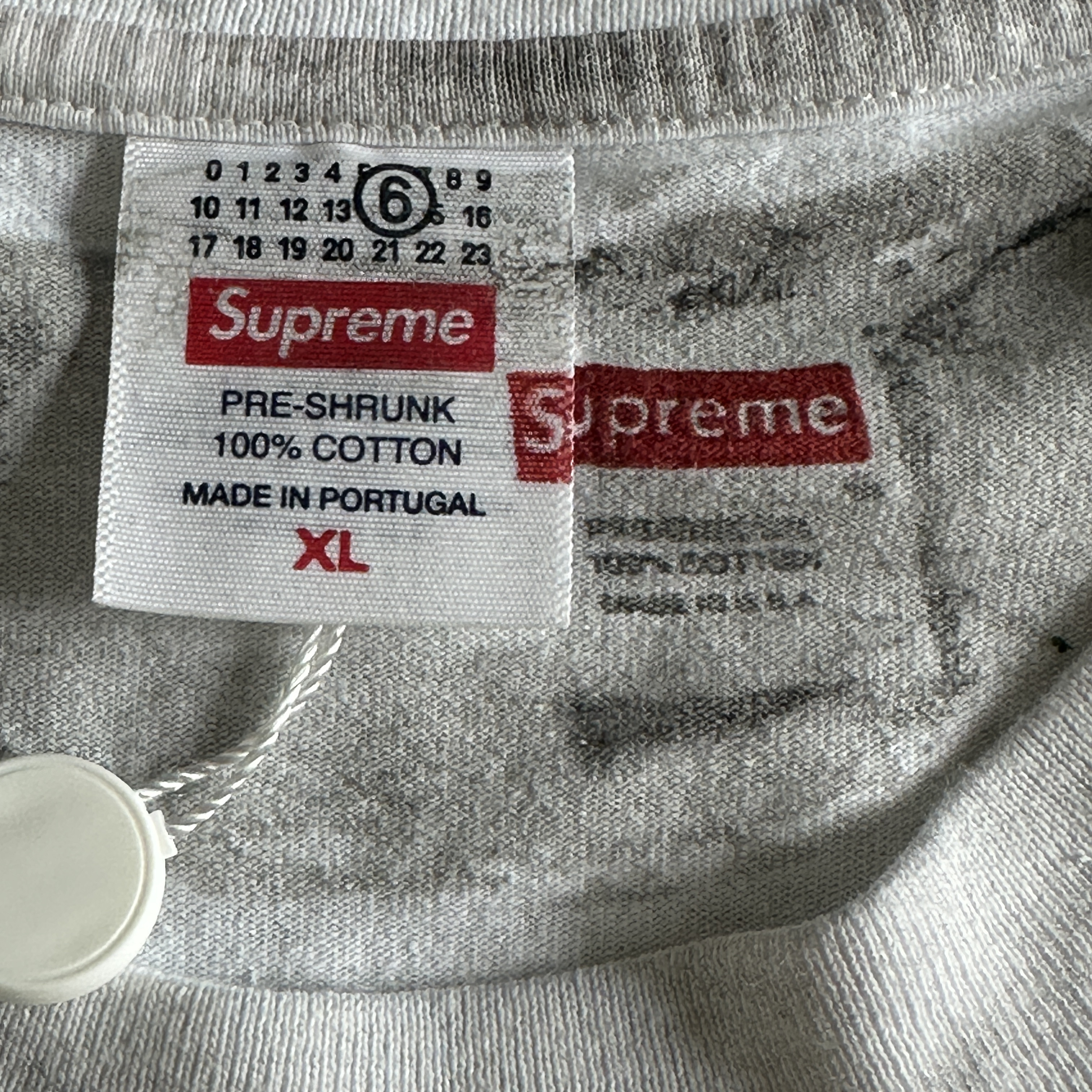 Supreme x MM6 Maison Margiela Box Logo T-Shirt White - 24SS 착용 스타일 - 2