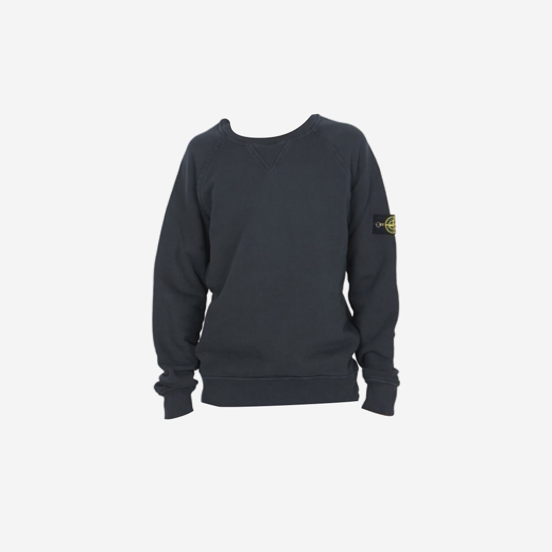 (Kids) Stone Island 62141 Garment Dyed Old Effect Diagonal Cotton Fleece Crewneck Sweatshirt Black - 23FW 상세 이미지 1