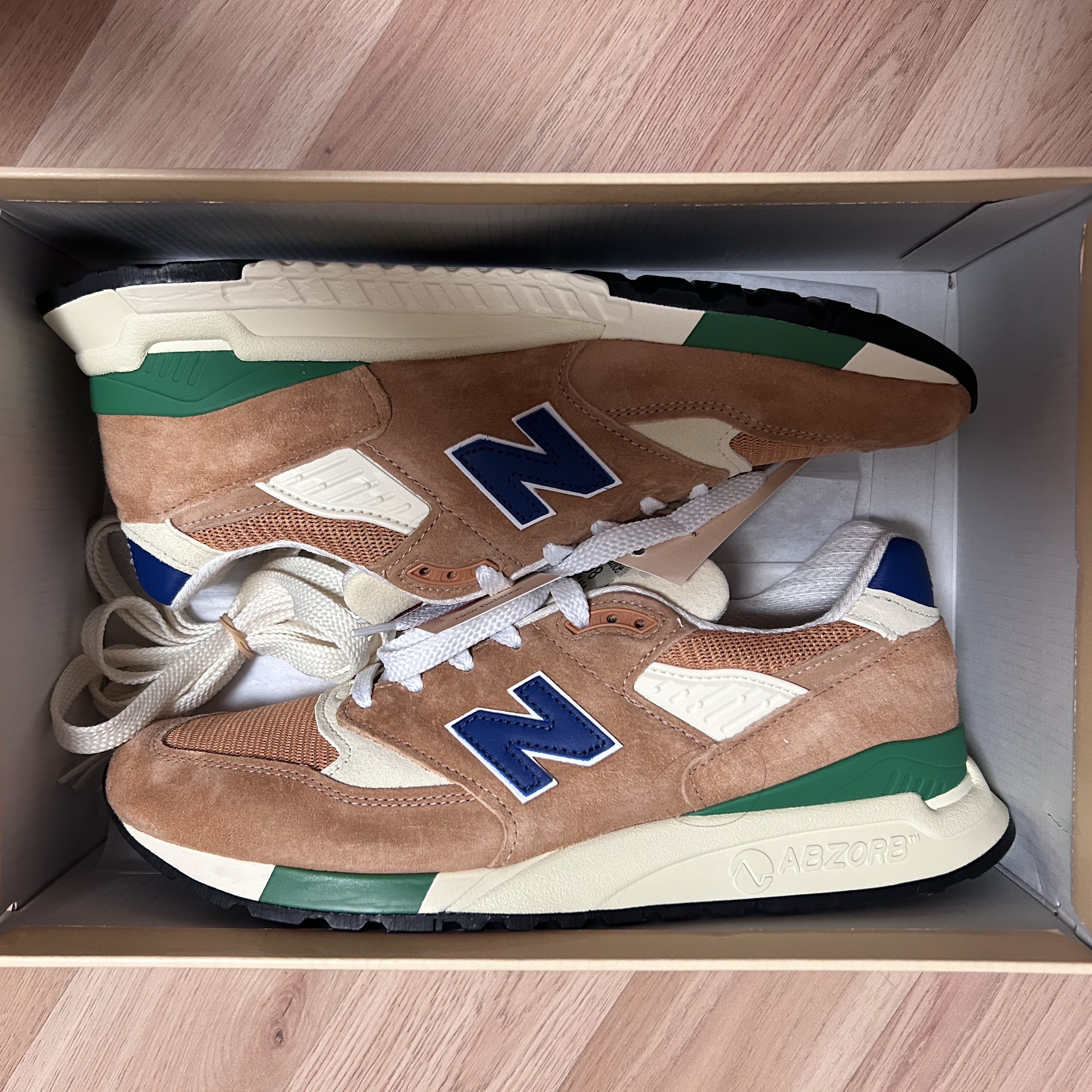 New Balance 998 Made in USA Sepia 착용 스타일 - 4