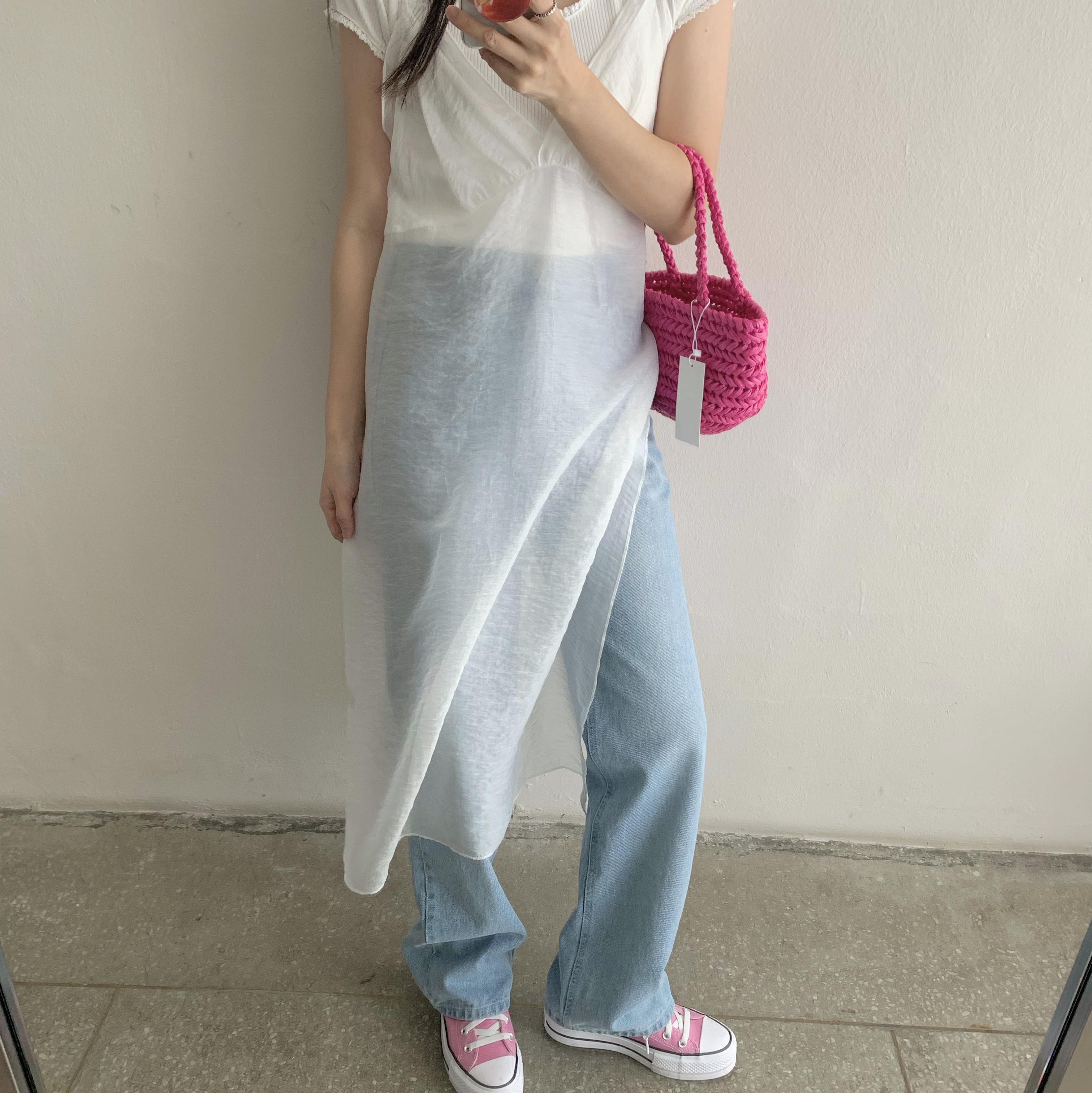 Converse Chuck 70 High Magic Flamingo 착용 스타일 - 1