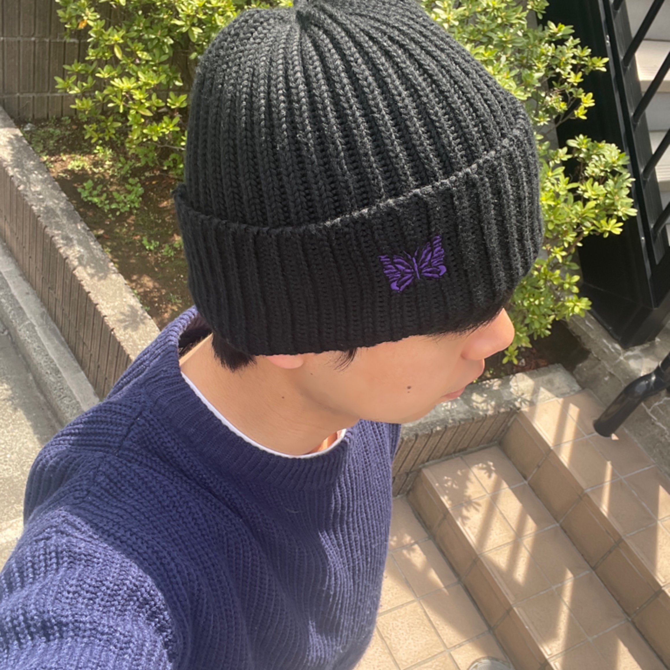 Needles Merino Wool Watch Cap Black 착용 스타일