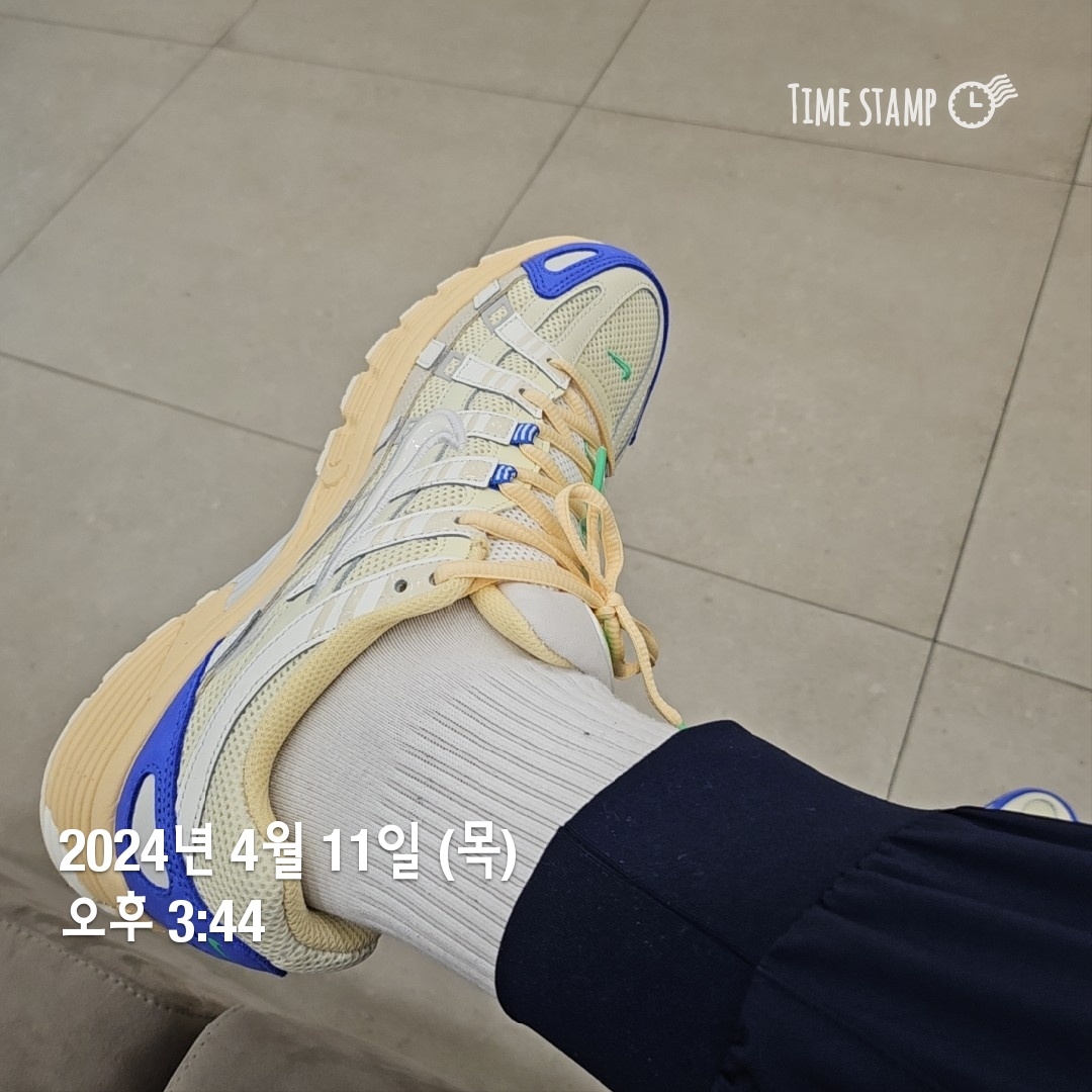 Nike P-6000 Coconut Milk Medium Blue 착용 스타일
