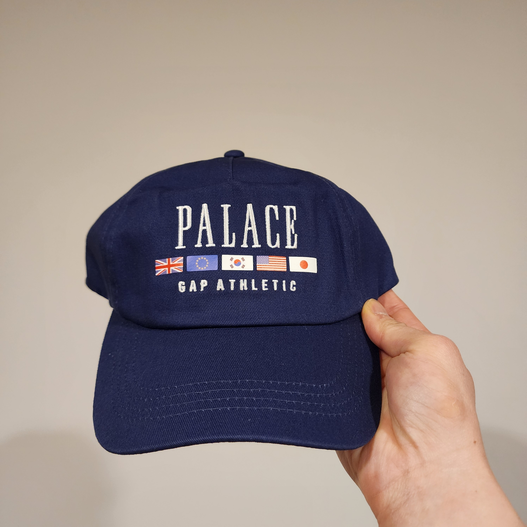 Palace x Gap Flag 6-Panel Navy - 24SS 착용 스타일 - 1