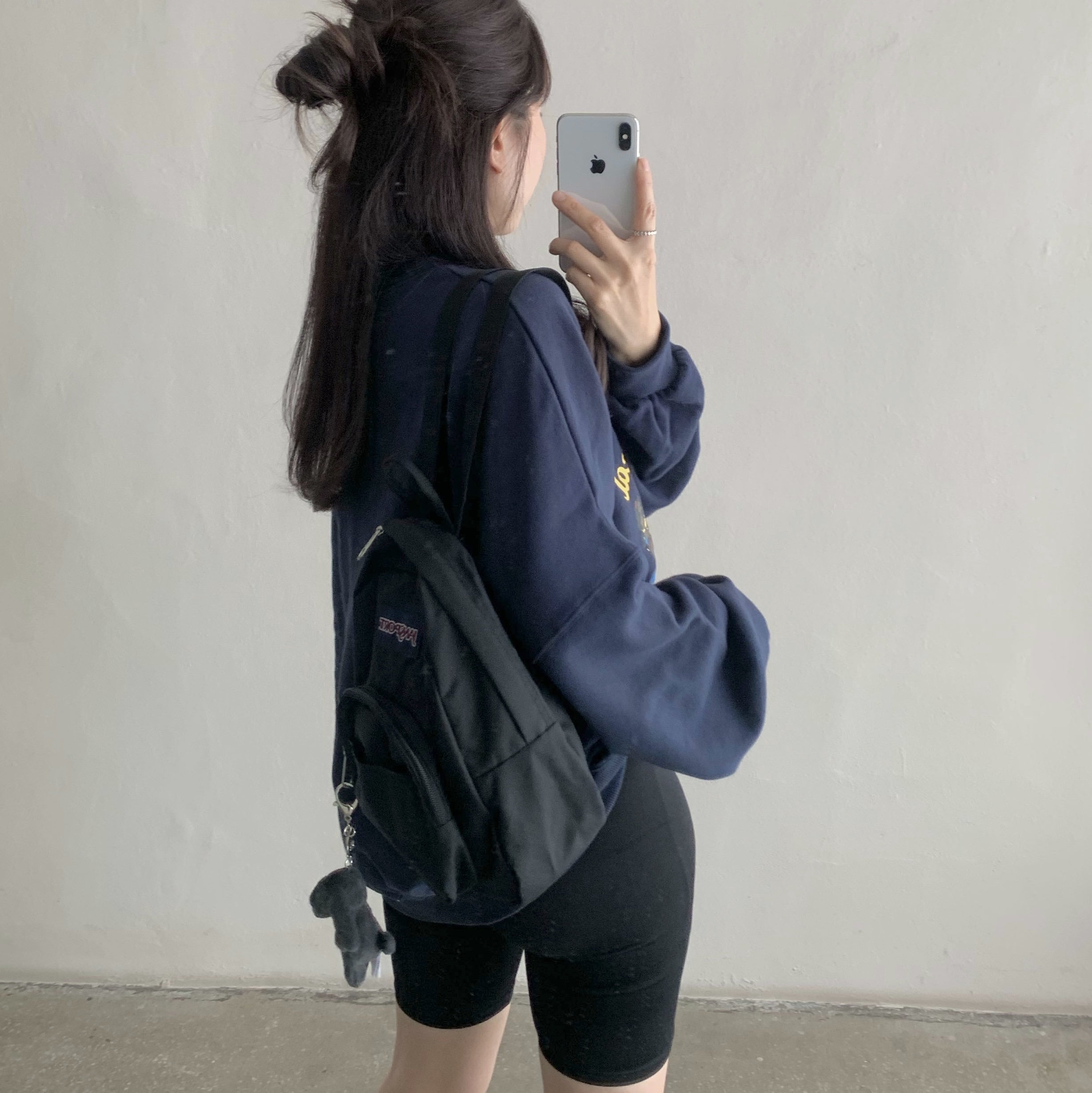 Nike V2K Run Black Anthracite, Jansport Half Pint Mini Backpack Black 착용 스타일 - 4