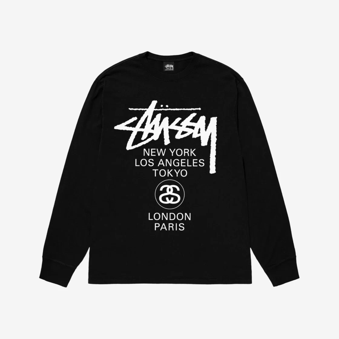 스투시 월드투어 롱슬리브 티셔츠 블랙 2024 | Stussy | KREAM Stussy World Tour LS T-Shirt Black 2024