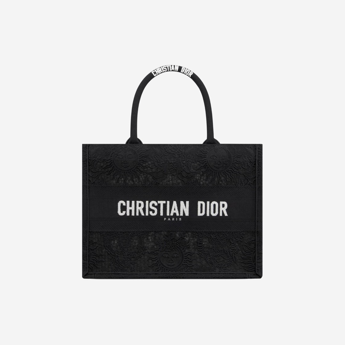 Dior Medium Book Tote Toile de Jouy Soleil Macrame Embroidery Black 상세 이미지 1