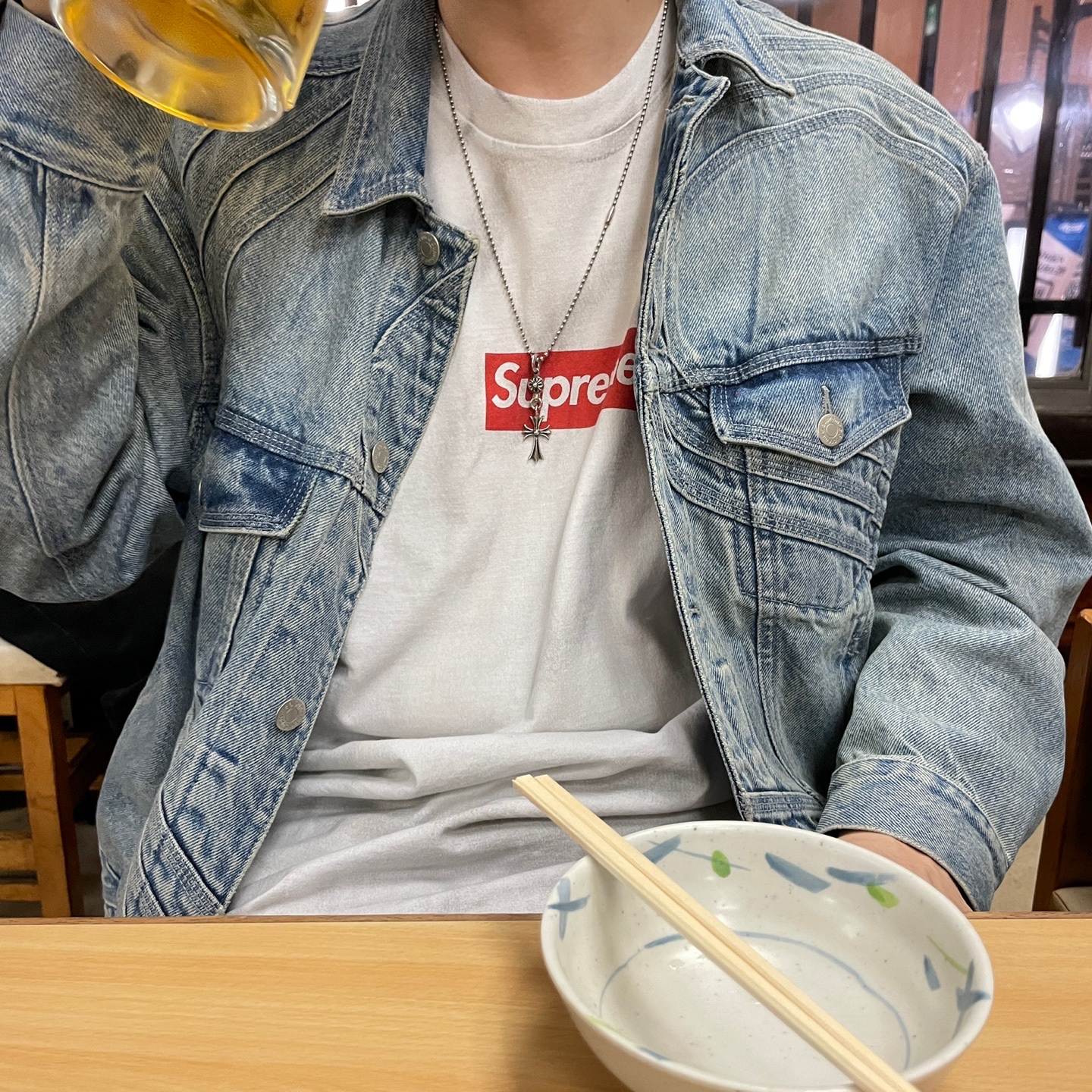 Supreme x MM6 Maison Margiela Box Logo T-Shirt White - 24SS 착용 스타일