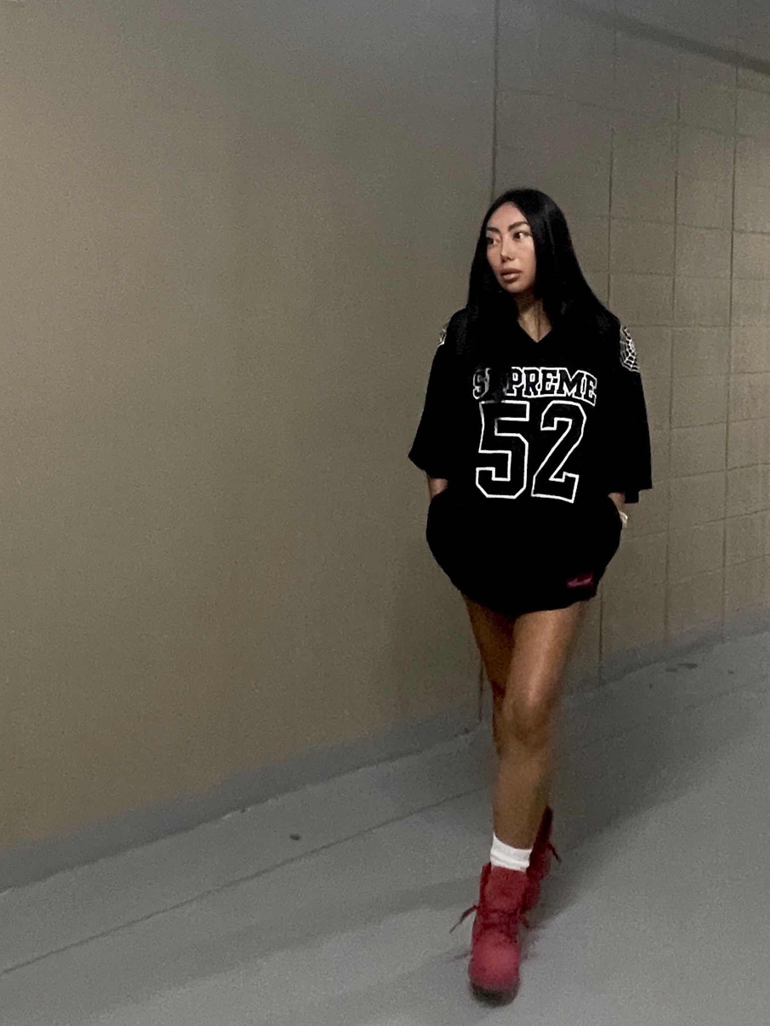 Supreme Spiderweb Football Jersey Black - 24SS, Timberland Premium 6 inch Waterproof Boot Red - Wide 착용 스타일 - 2