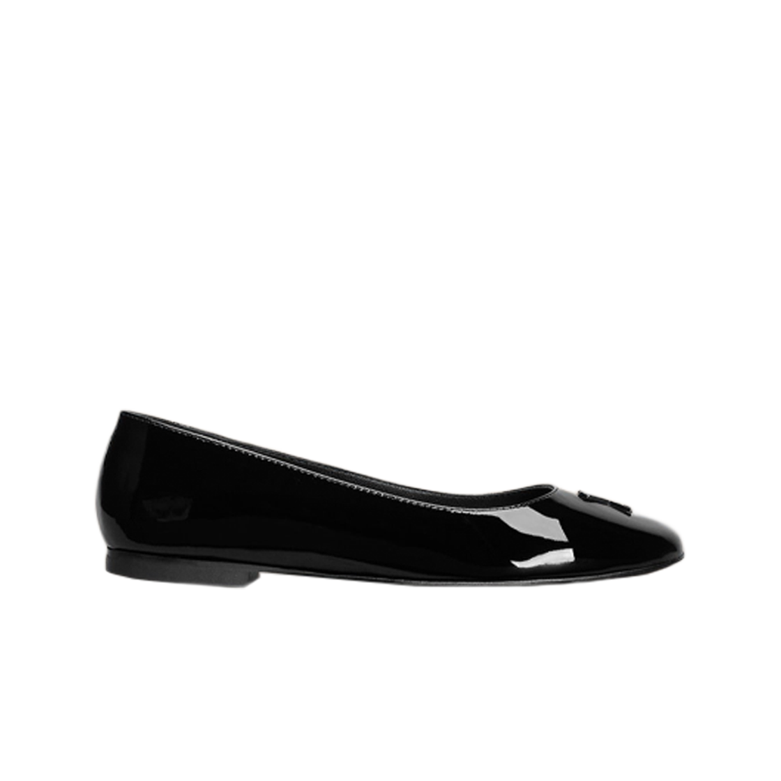 (W) 아미 스몰 하트 로고 발레리나 블랙((W) Ami de Coeur Ballerinas Black)