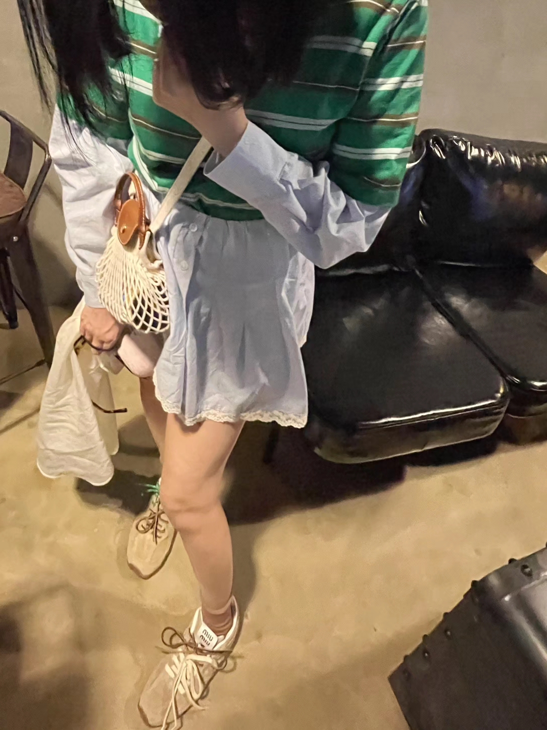 Longchamp Le Pliage Filet Crossbody Bag XS Ecru 착용 스타일 - 10
