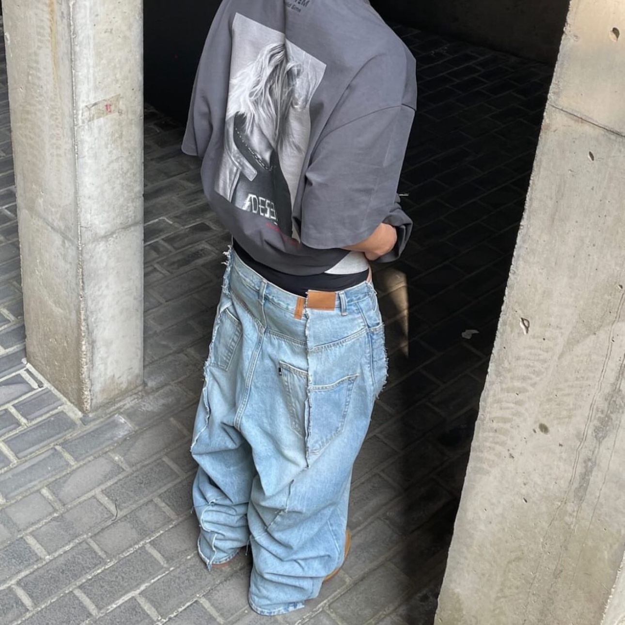 Project G/R Upcyling Denim Pants Blue 착용 스타일