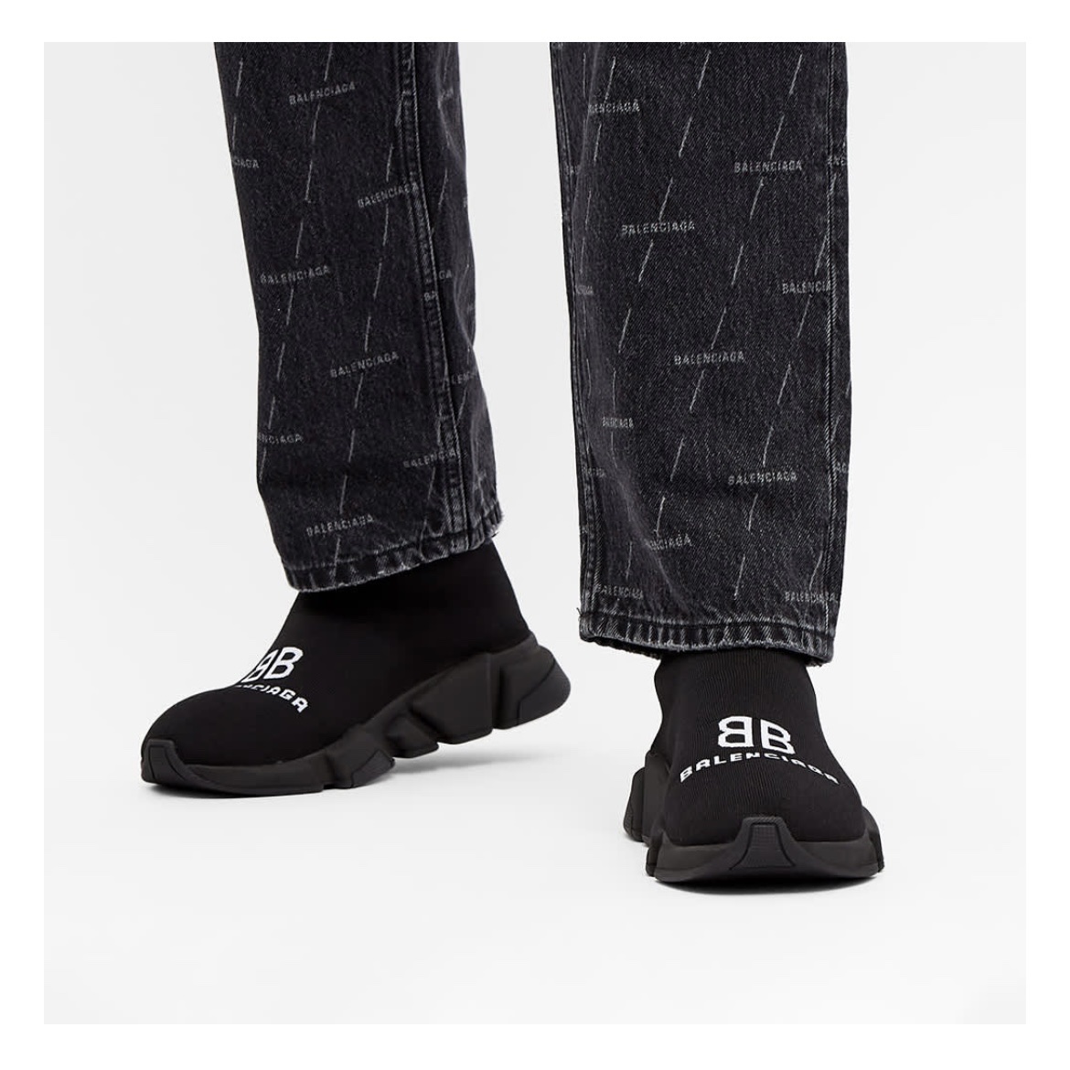 Balenciaga Recycled Speed Sneakers Black 착용 스타일