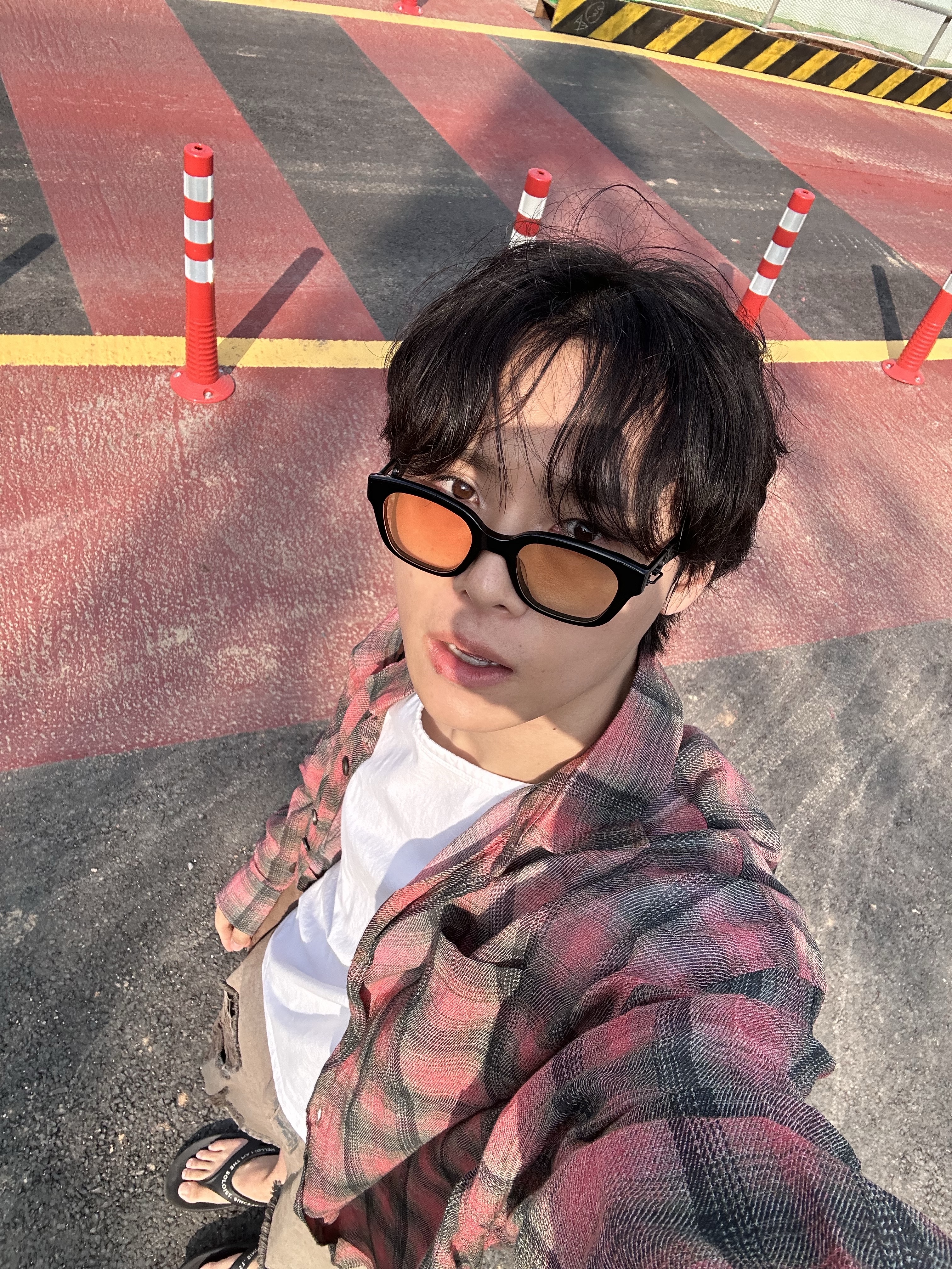 Our Legacy Borrowed Shirt Big Lumbercheck Print 착용 스타일