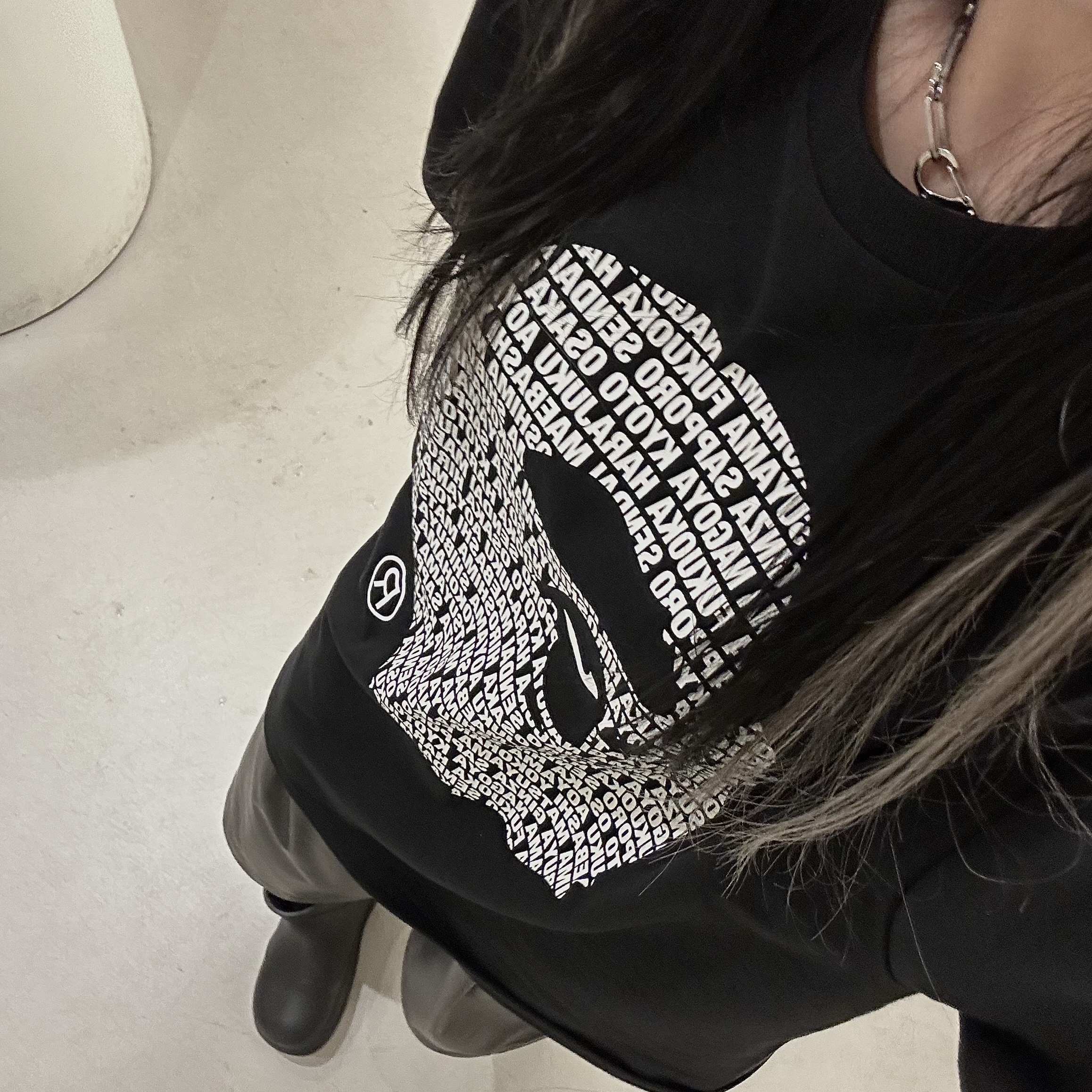 BAPE Japan Ape Head T-Shirt Black 착용 스타일