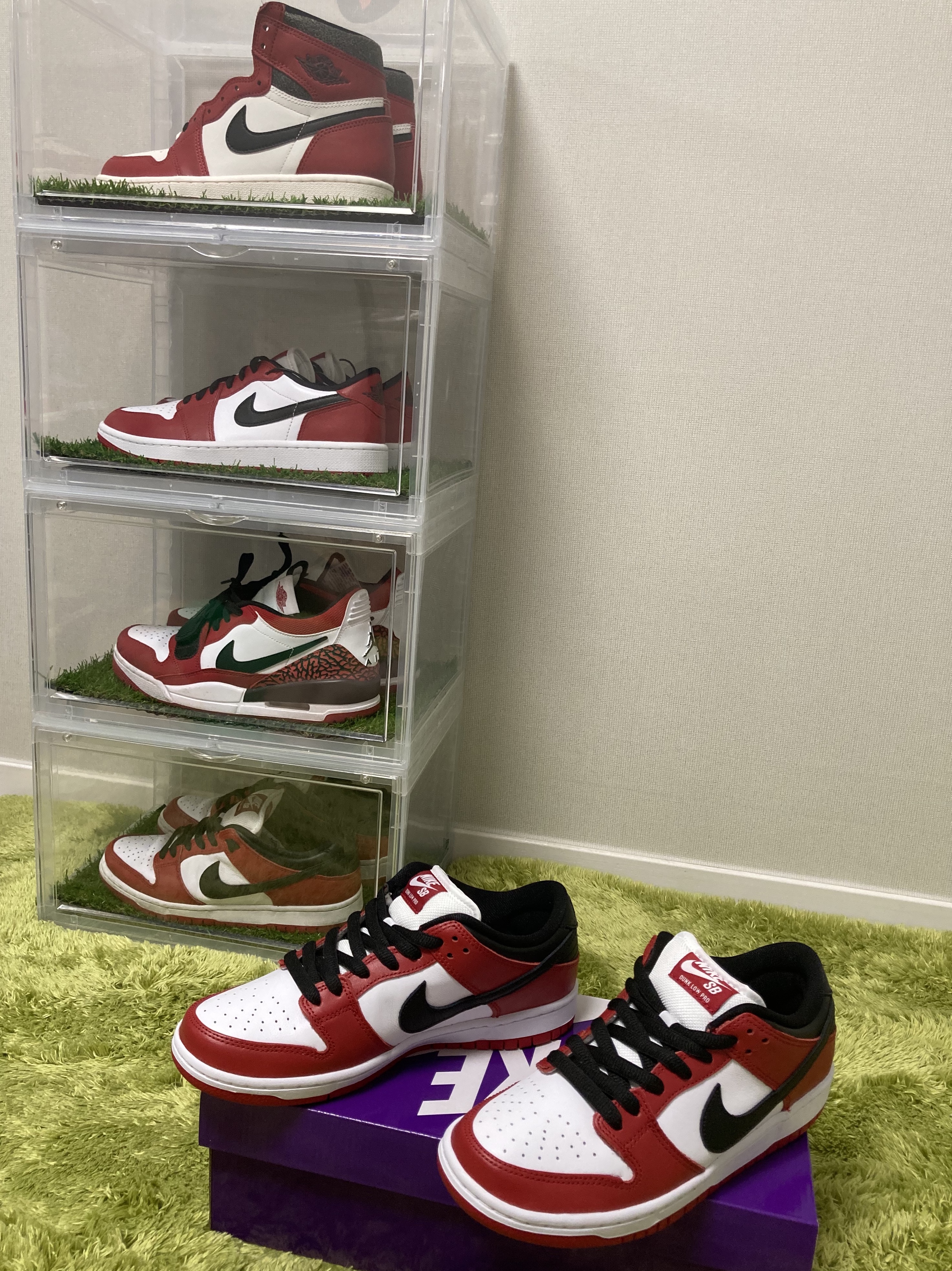 Nike SB Dunk Low Pro Chicago, Jordan 1 Retro High OG Chicago 2022 착용 스타일 - 1