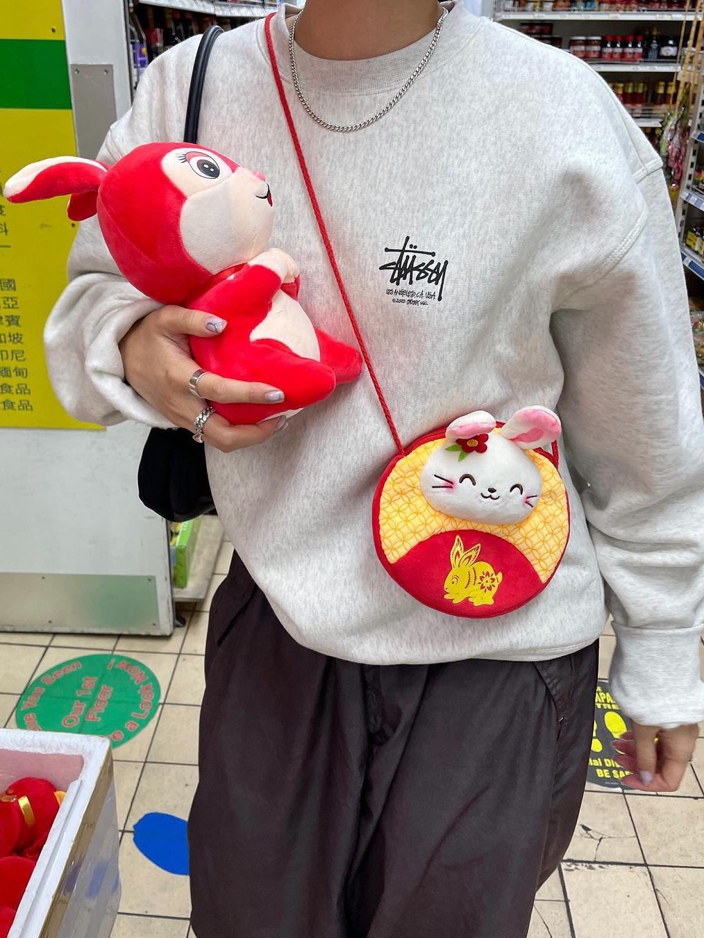 Stussy Basic Stussy Hoodie Ash Heather, Stussy Basic Stussy Crew Ash Heather 2023 착용 스타일 - 4