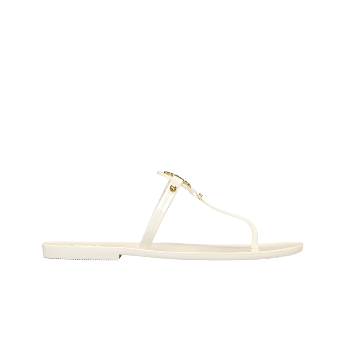 (W) 토리버치 미니 밀러 플랫 통 아이보리 골드((W) Tory Burch Mini Miller Flat Thong Ivory Gold) - 1