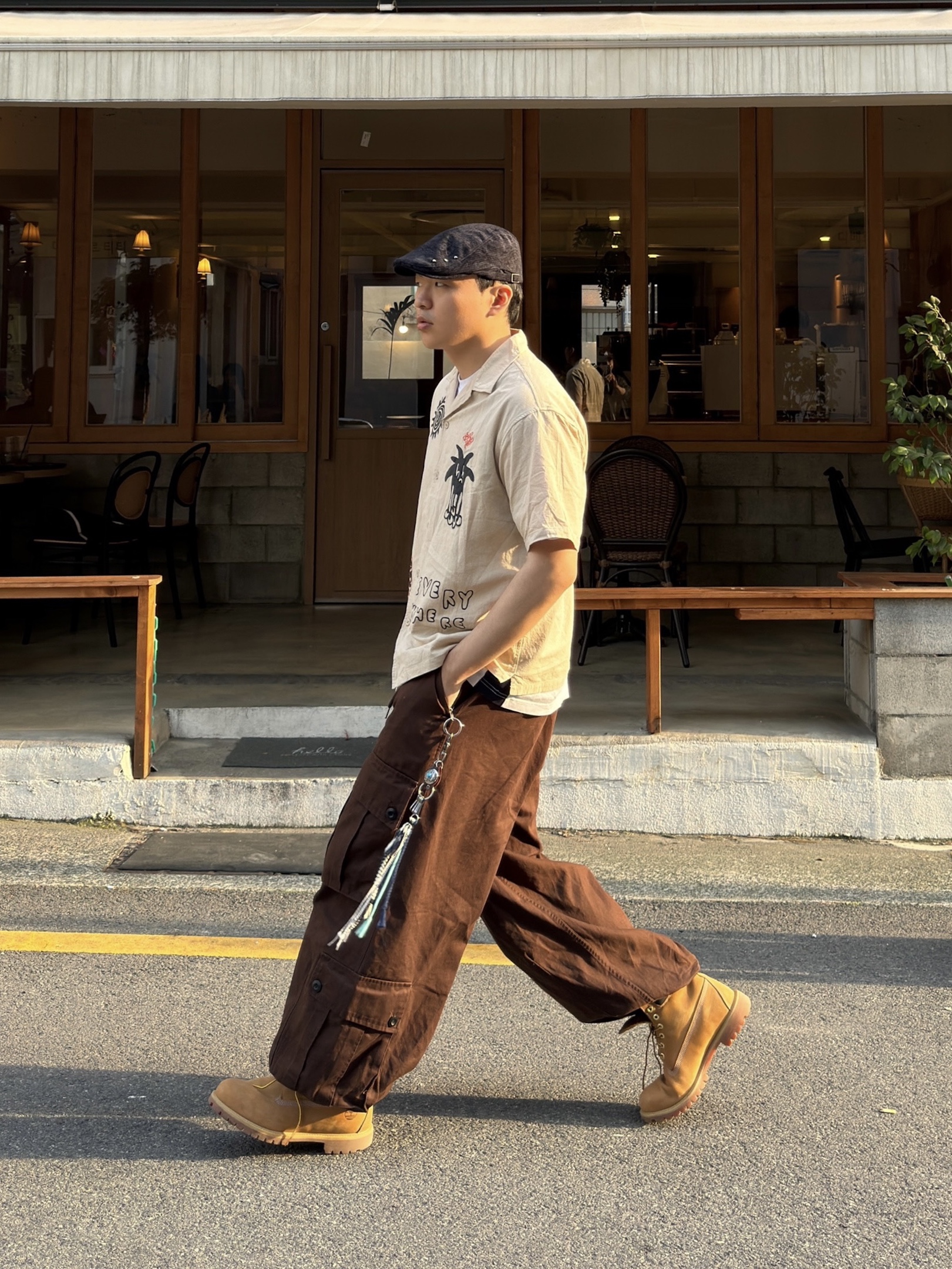 Timberland Premium 6 inch Waterproof Boot Wheat Nubuck - Wide, Nos Couleurs Paisley Rivet Hunting Cap Black 착용 스타일 - 3