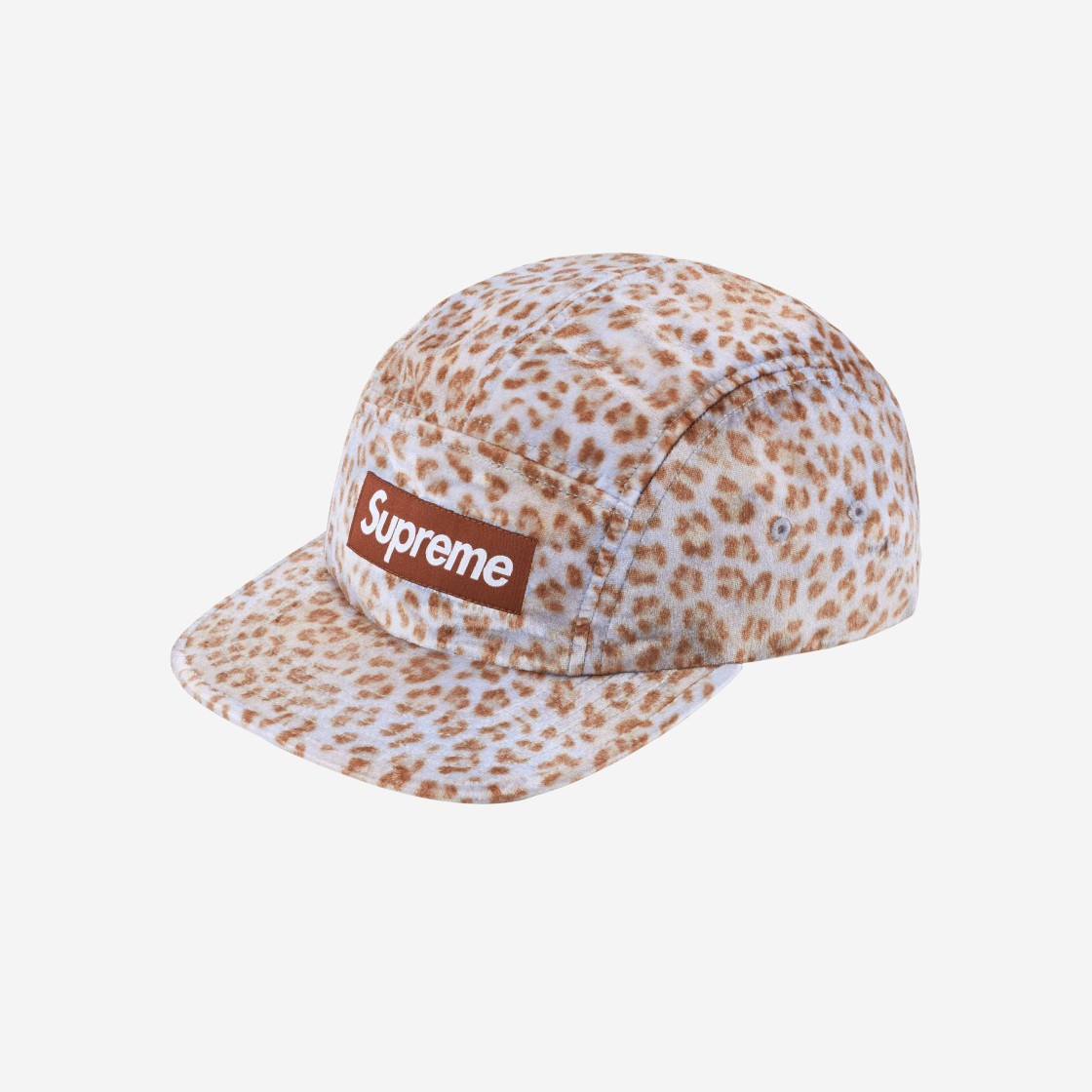 Supreme Leopard Velvet Camp Cap Tan - 24SS 상세 이미지 1