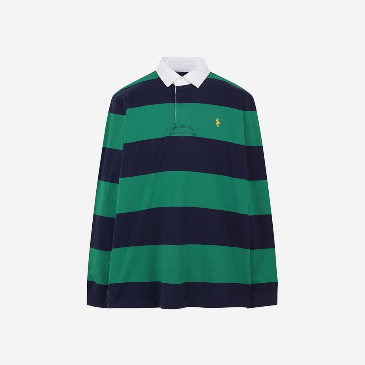 Polo Ralph Lauren Classic Fit Stripe Jersey Rugby Shirt Navy 착용 스타일