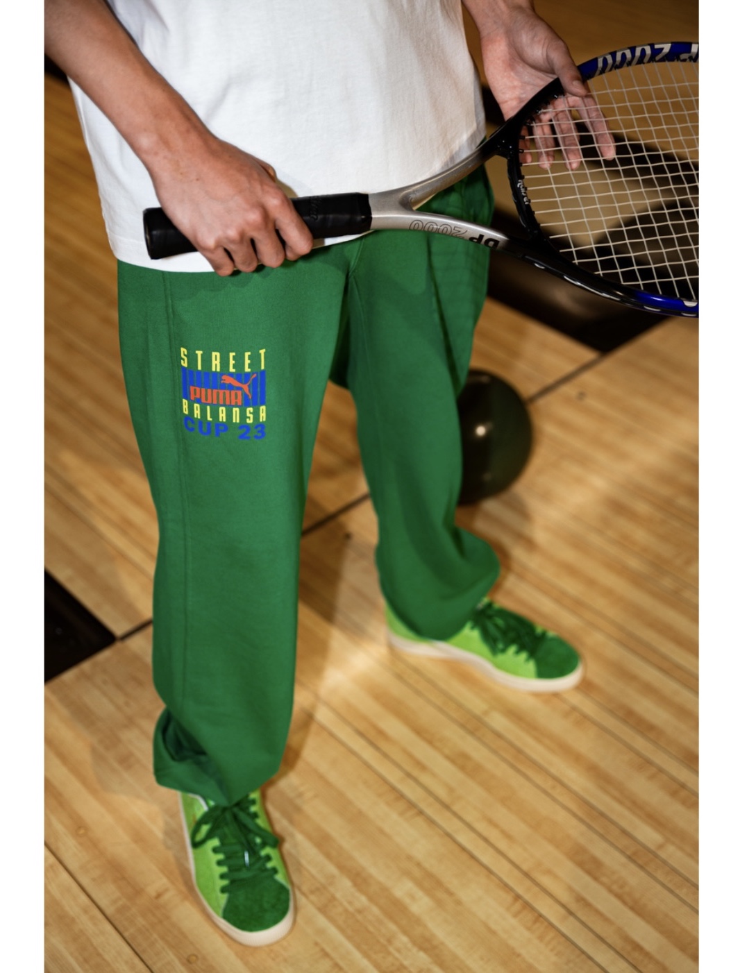 Puma x Balansa Clyde Pitch Green Frosted Ivory 착용 스타일 - 2