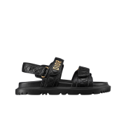 (W) Dior Dioract Sandal Quilted Cannage Calfskin Black