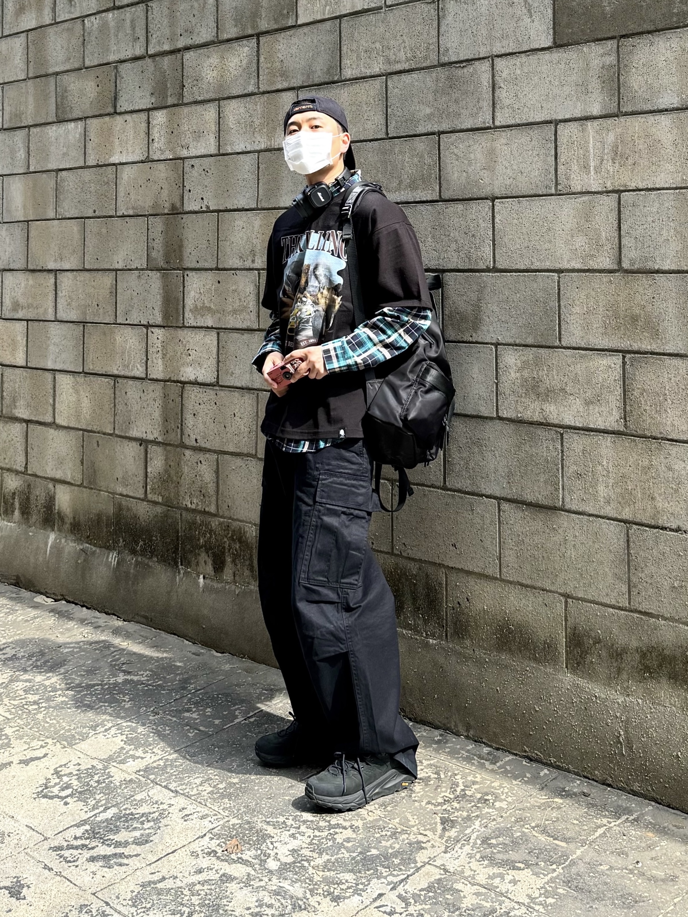 Hoka Kaha 2 Low GTX - 24SS, Carhartt Canvas Cap Black 착용 스타일 - 3