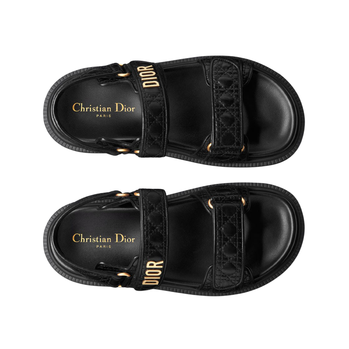 (W) 디올 디올액트 샌들 퀼티드 까나쥬 카프스킨 블랙((W) Dior Dioract Sandal Quilted Cannage Calfskin Black) - 2
