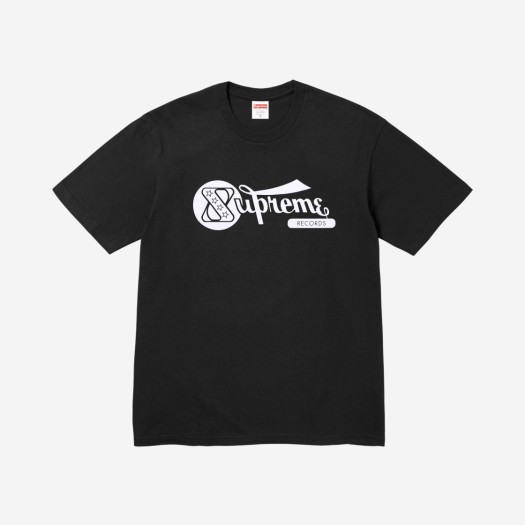 슈프림 레코드 티셔츠 블랙 - 24SS