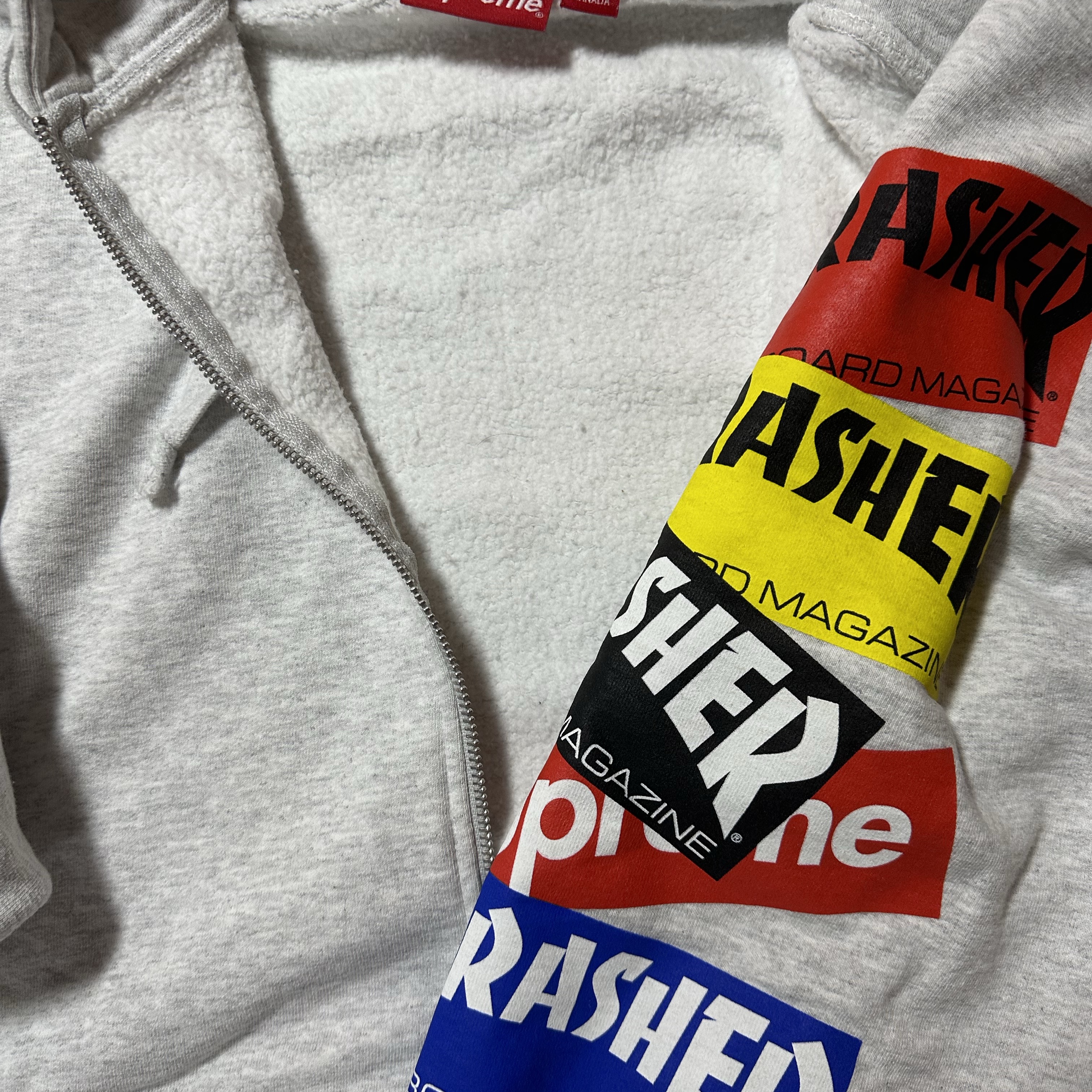 Supreme x Thrasher Multi Logo Zip Up Hooded Sweatshirt Ash Grey - 21FW 착용 스타일 - 2
