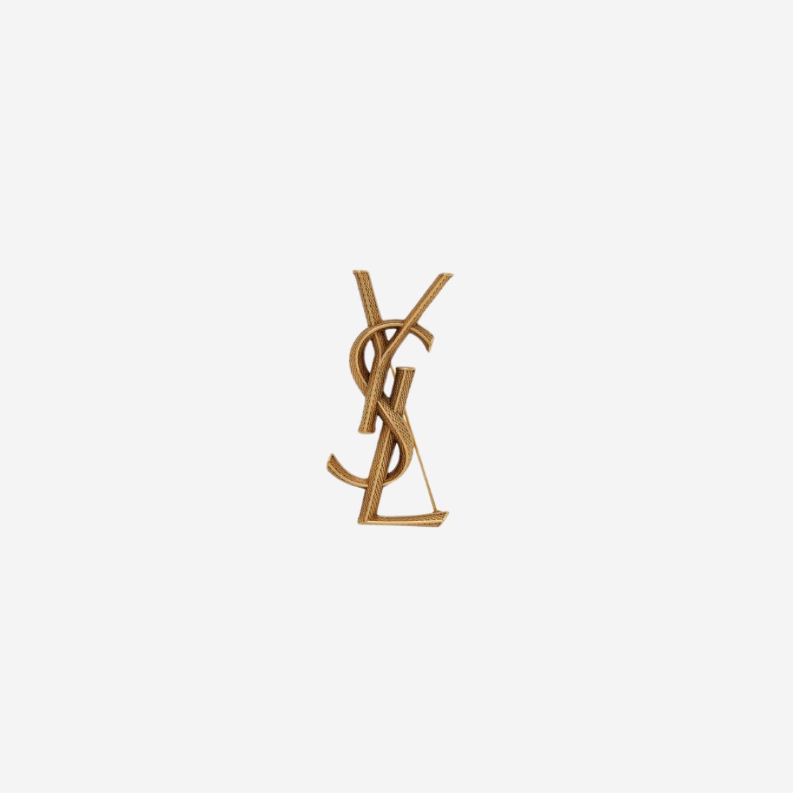 (W) Saint Laurent Opyum Ysl Snake Brooch In Metal Aged Brass Gold 상세 이미지 1