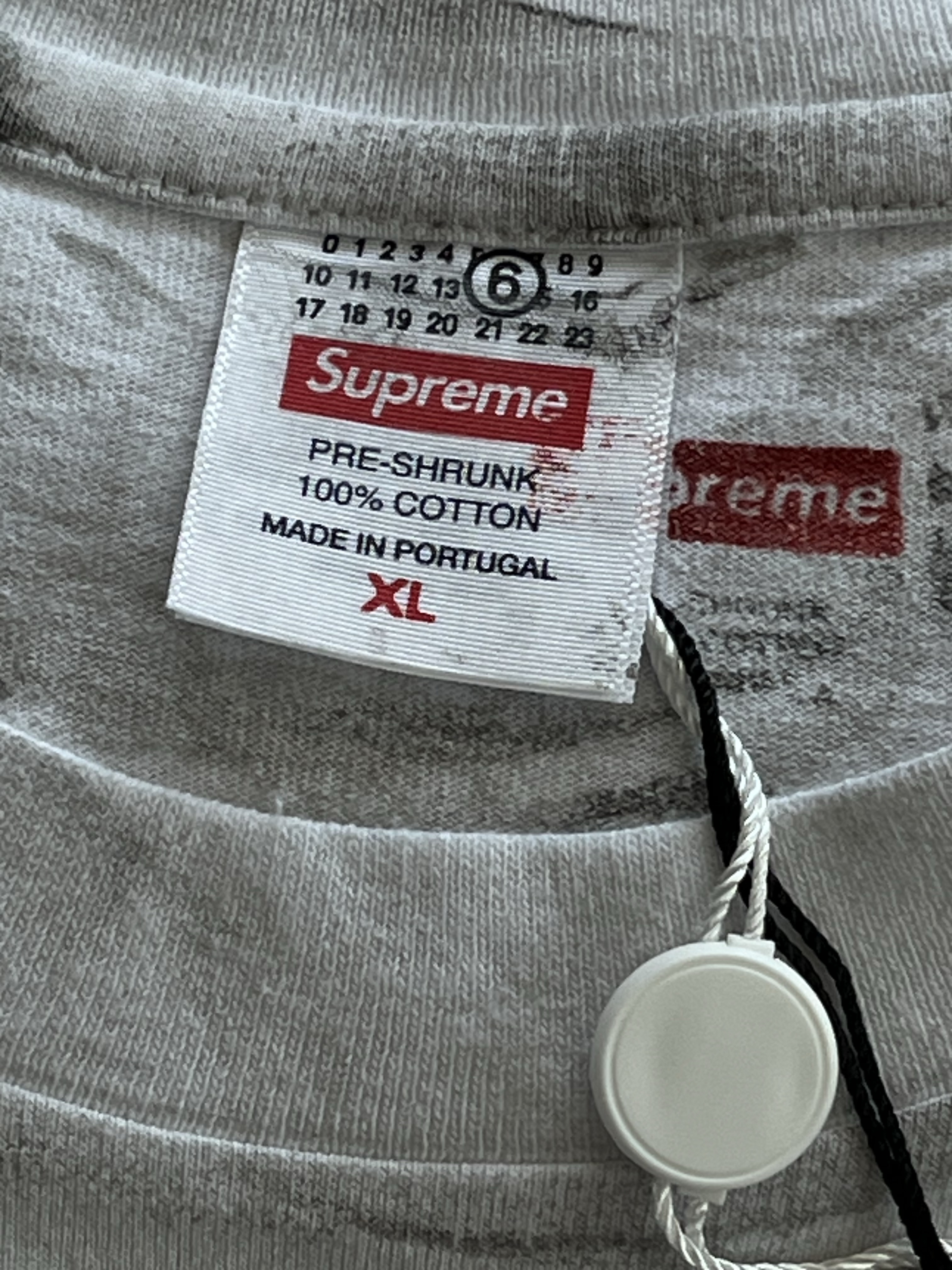 Supreme x MM6 Maison Margiela Box Logo T-Shirt White - 24SS 착용 스타일 - 2