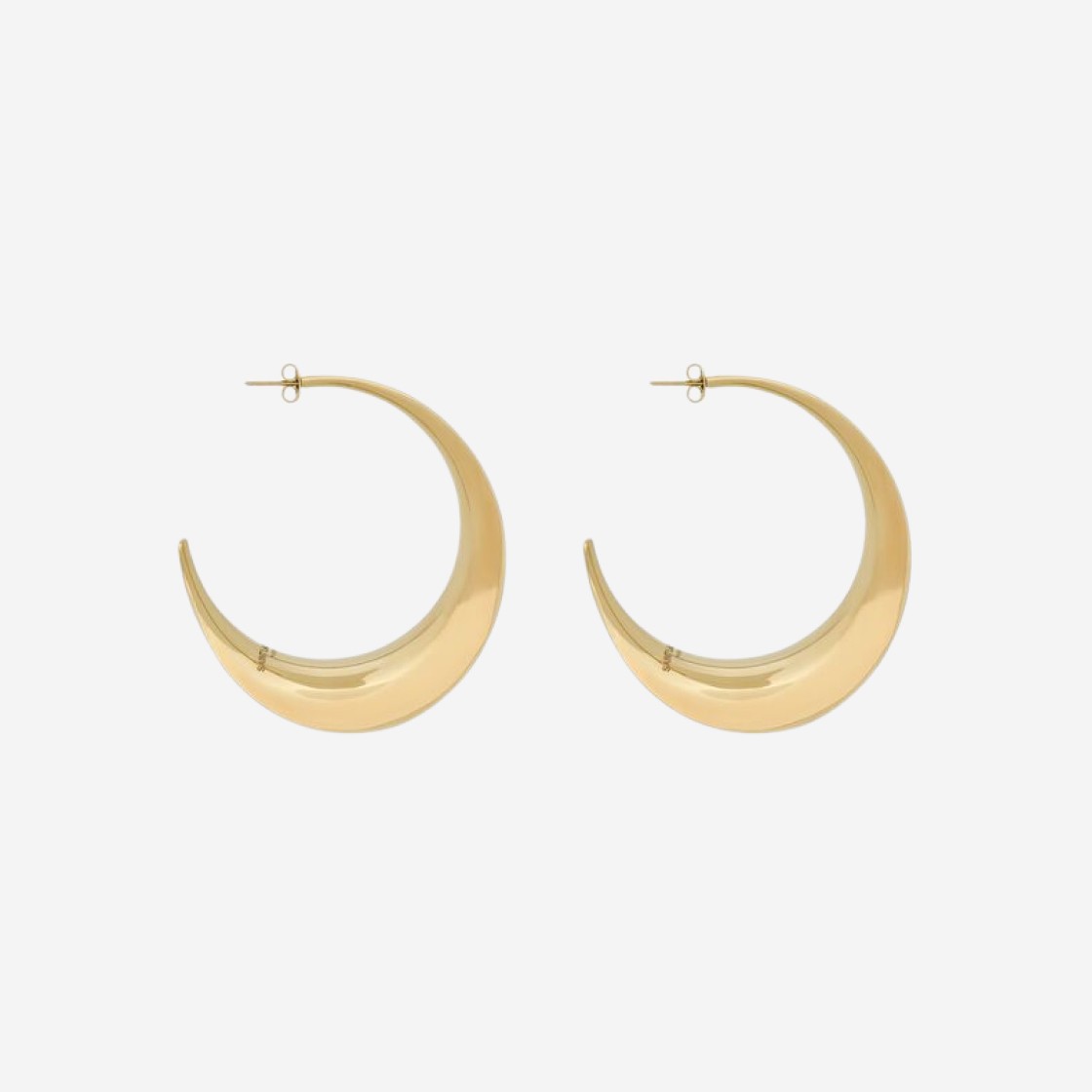 (W) Saint Laurent Hoop Earrings In Metal Pale Gold 상세 이미지 1