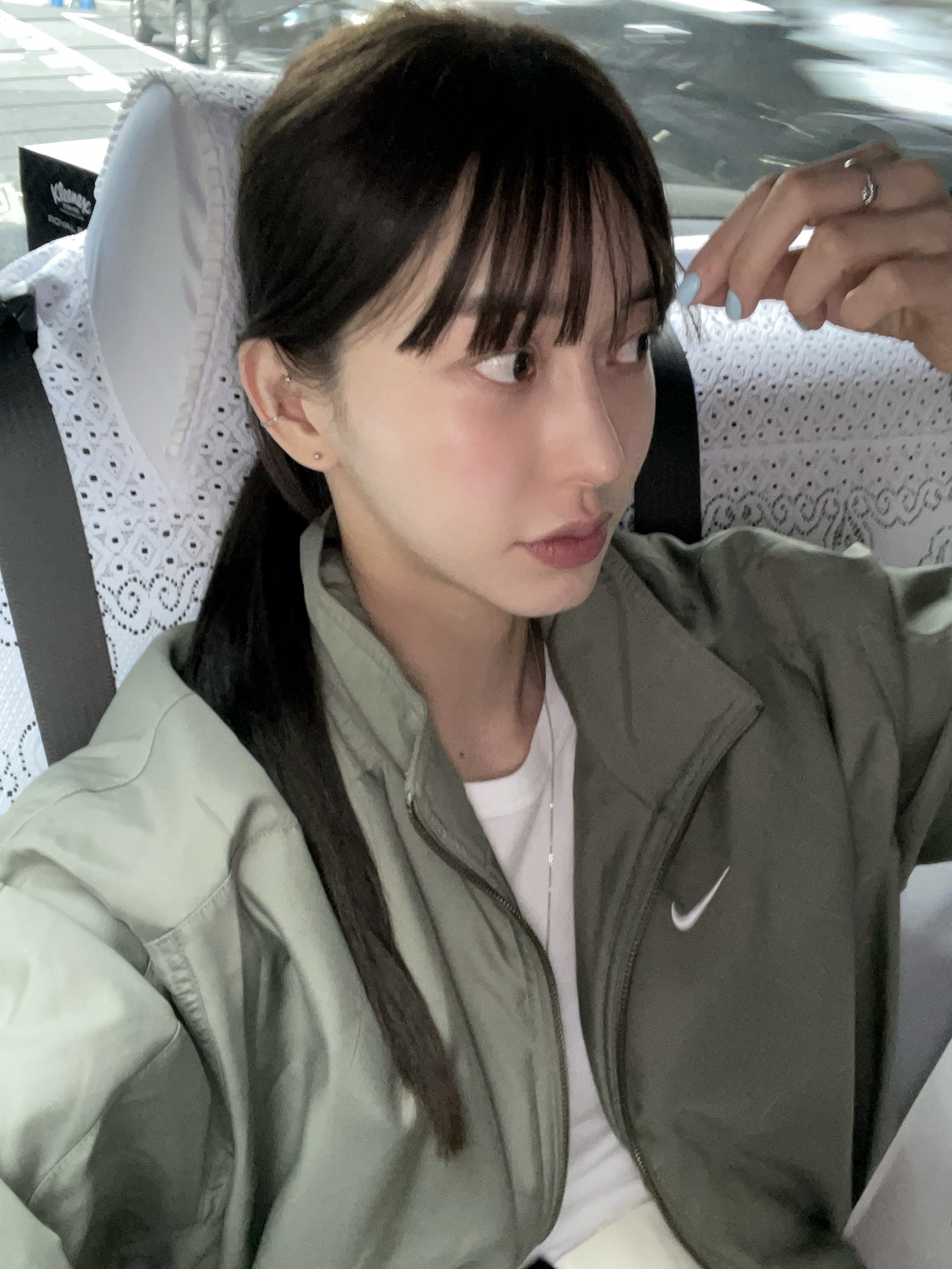 Asics Gel-Quantum Kinetic Mid Grey Pure Silver, Nike NRG Solo Swoosh Satin Bomber Jacket Light Army - US/EU 착용 스타일 - 6