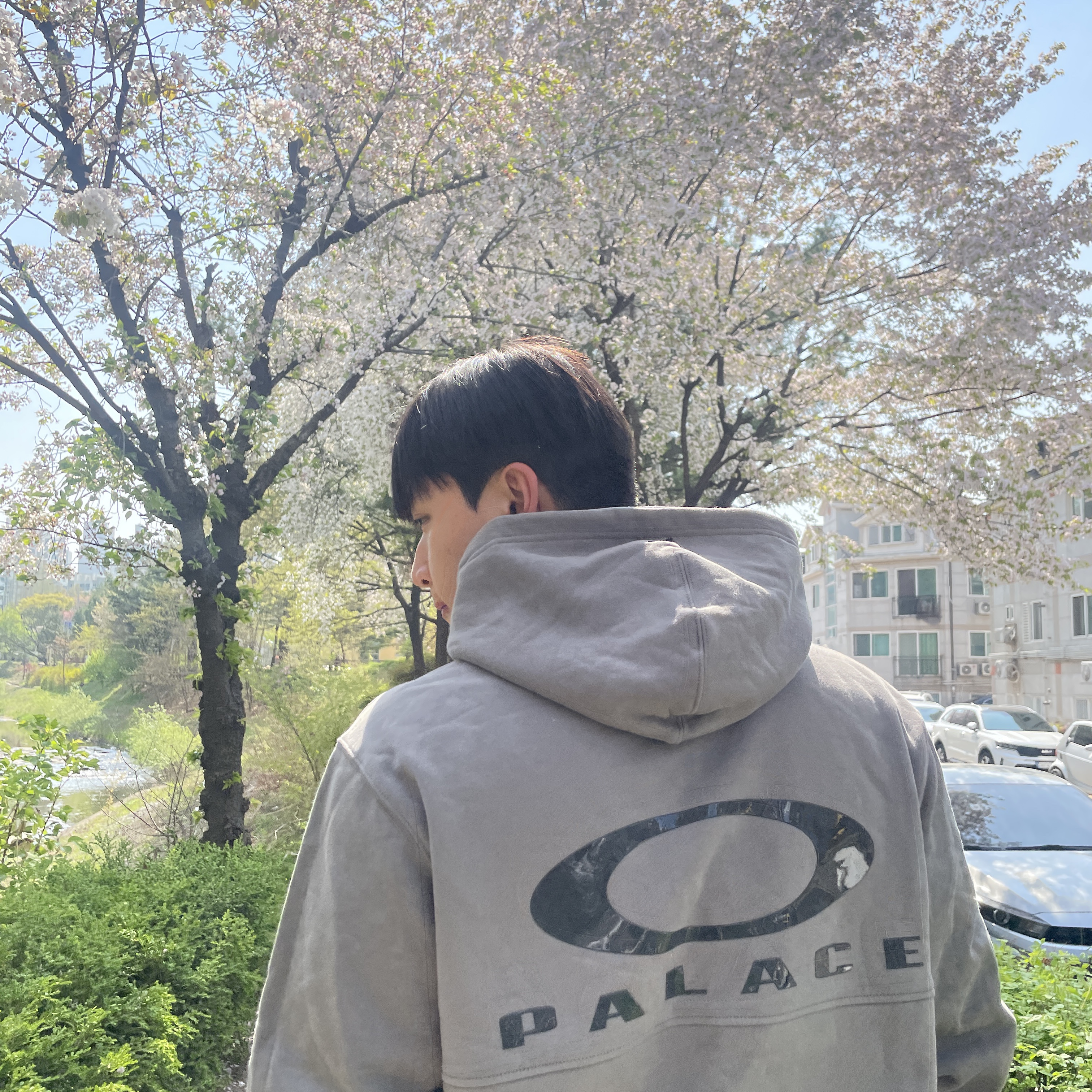 Palace x Oakley Hood Grey - 23SS 착용 스타일