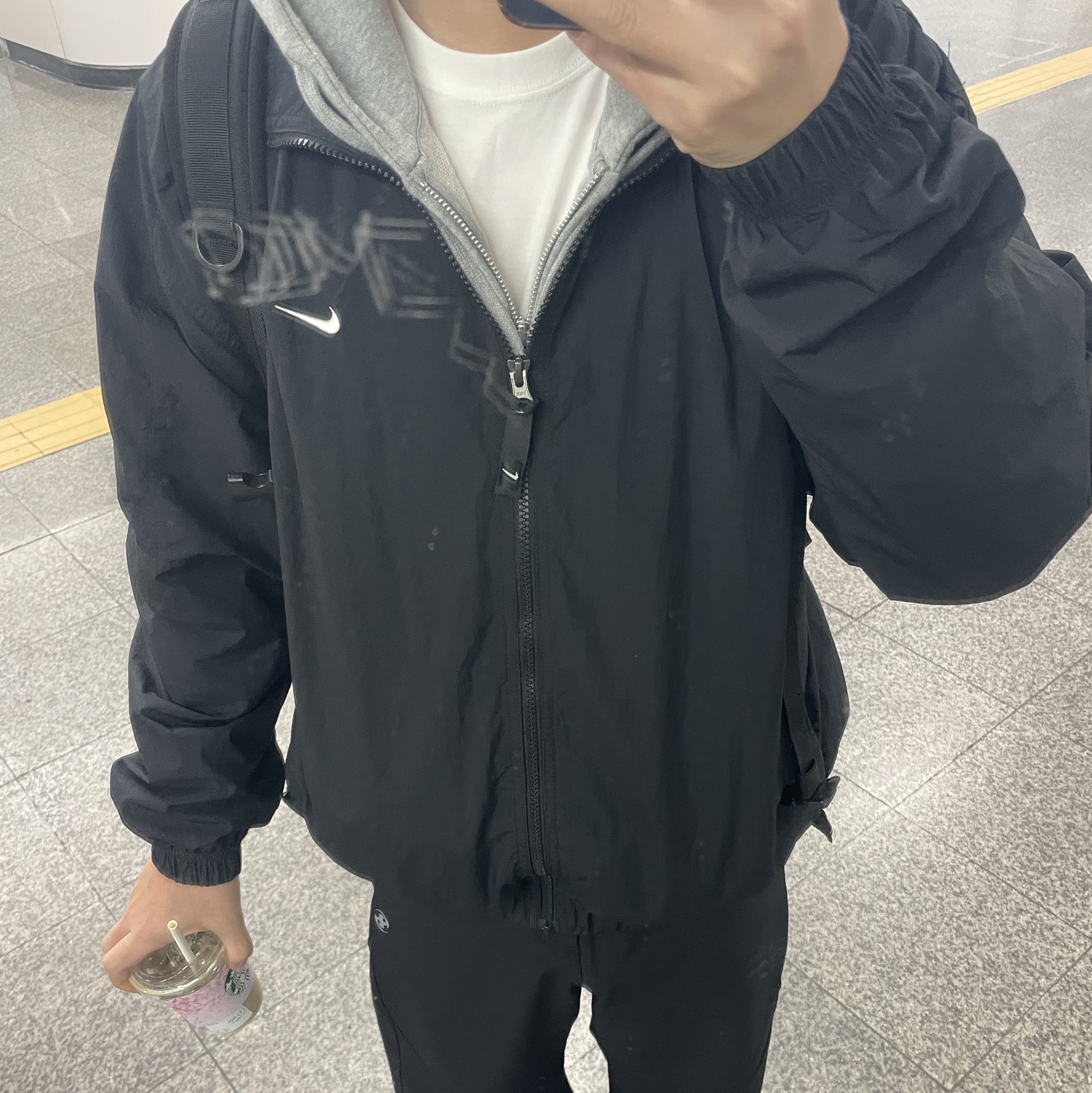Nike NRG Solo Swoosh Woven Track Jacket Black - Asia 착용 스타일 - 1
