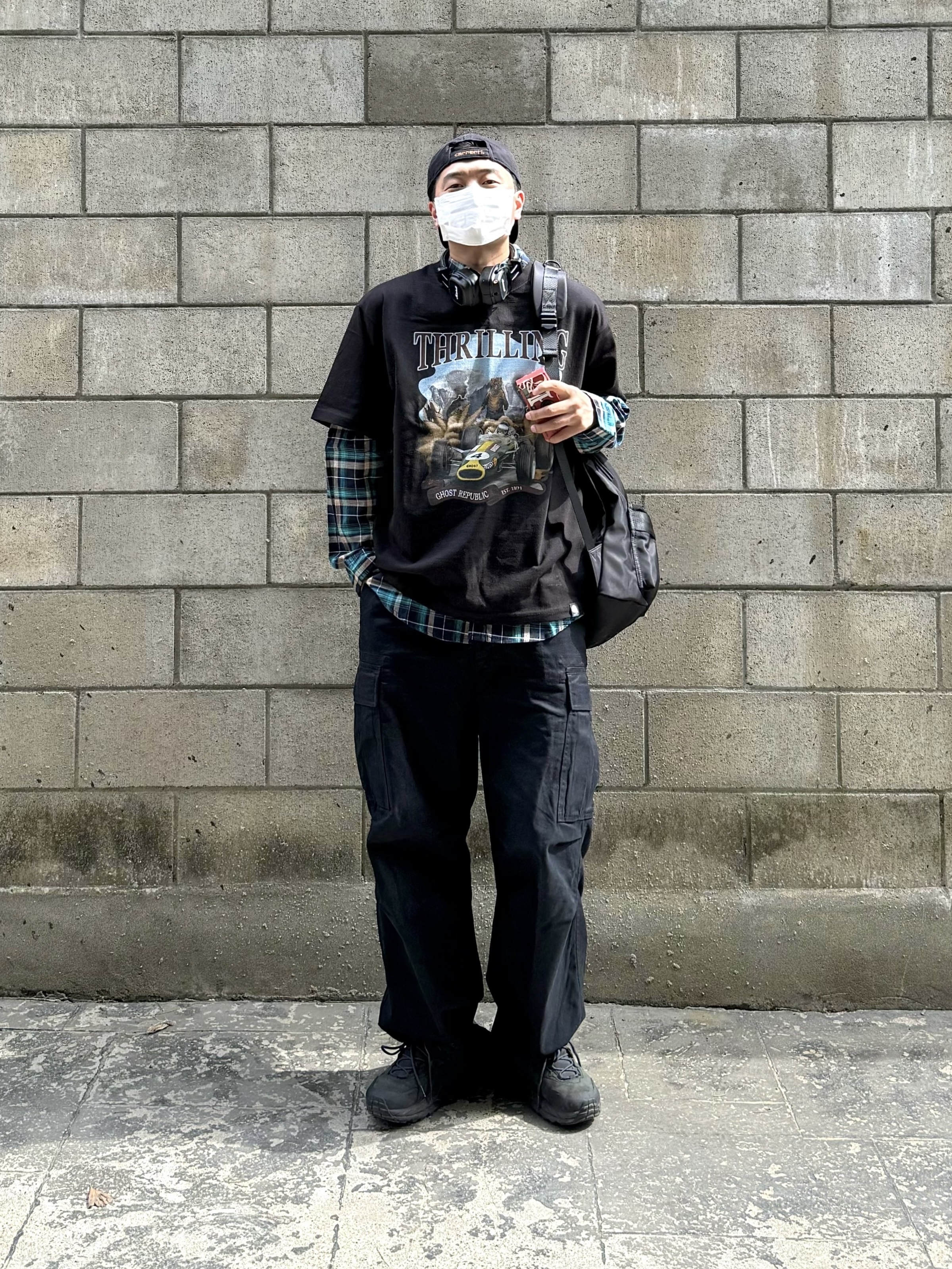 Hoka Kaha 2 Low GTX - 24SS, Carhartt Canvas Cap Black 착용 스타일 - 1
